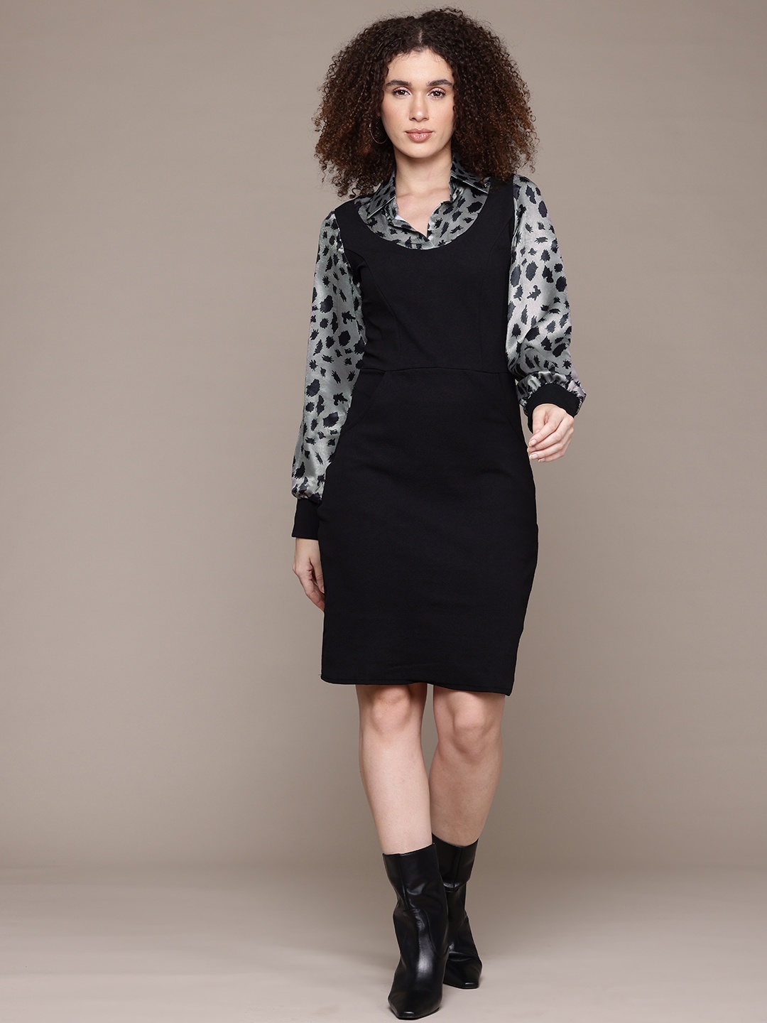 

Roadster Animal Print Bodycon Dress, Black