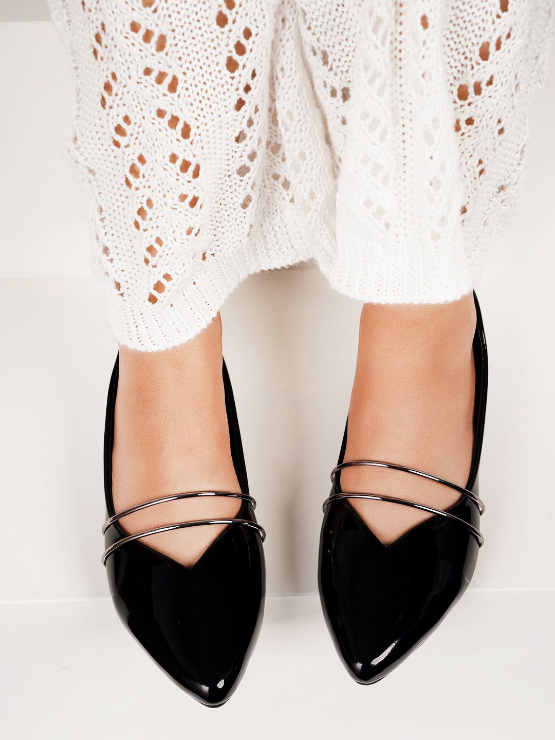 

DressBerry Women Printed Ballerinas Flats, Black
