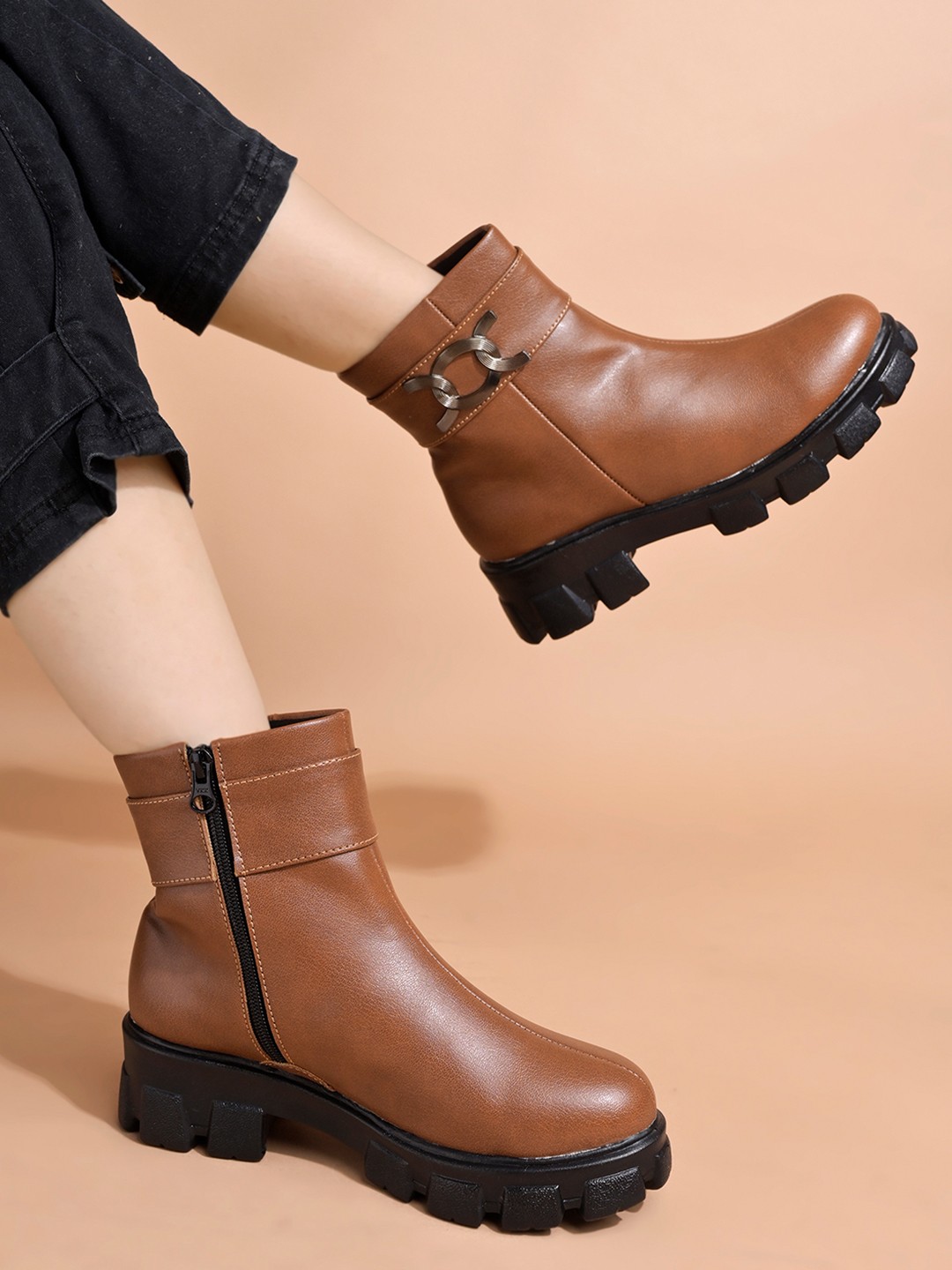 

Shoetopia Girls Regular Boots, Tan