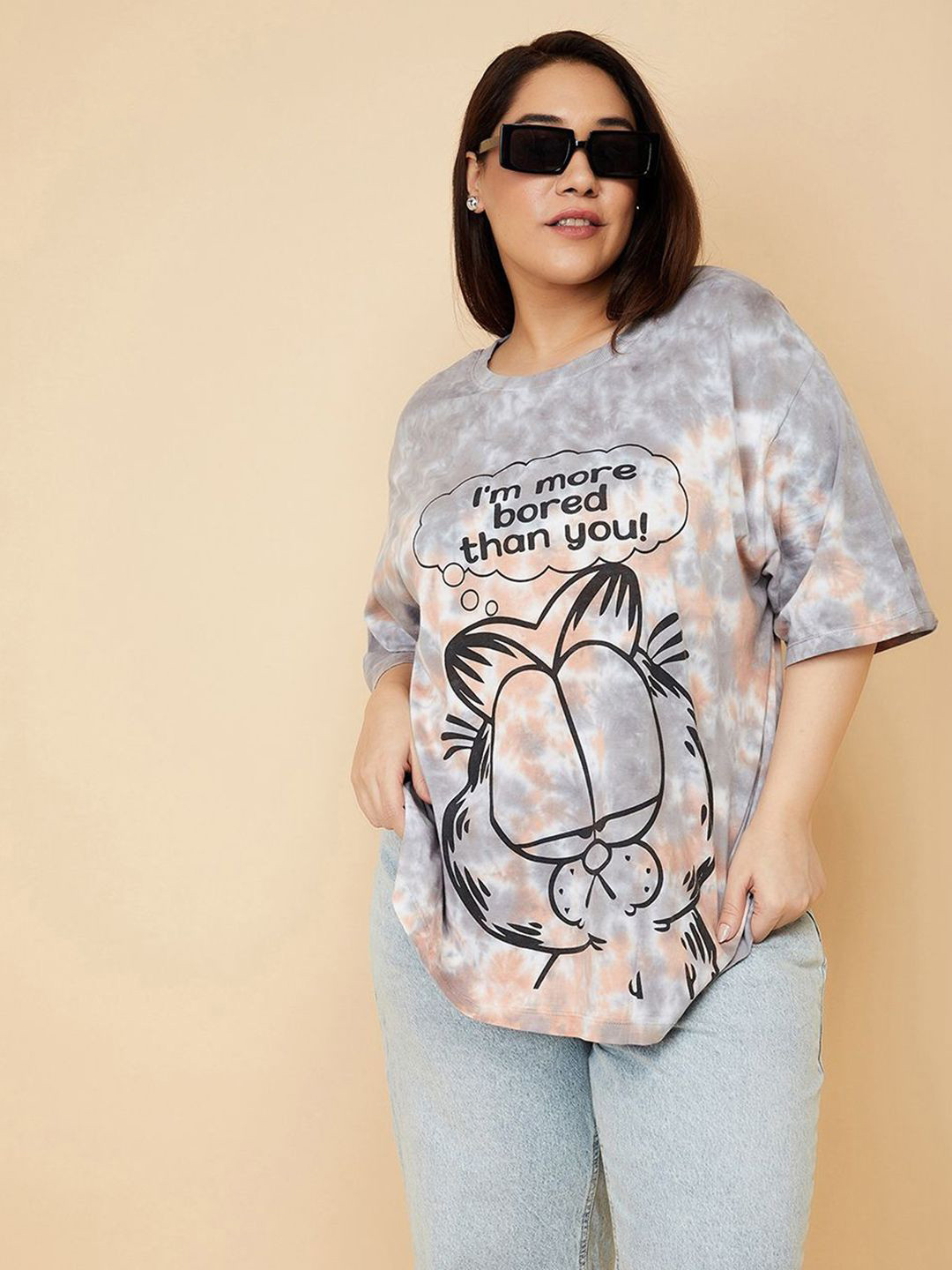 

Max URB_N Women Garfield Printed T-shirt, Brown