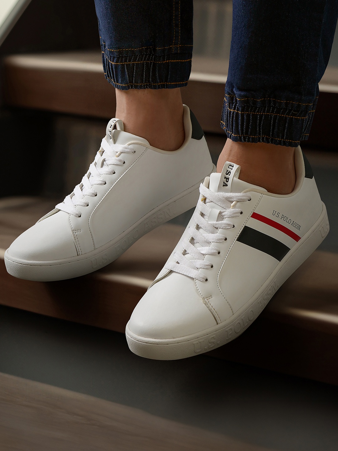 

U.S. Polo Assn. Men PU Sneakers, White