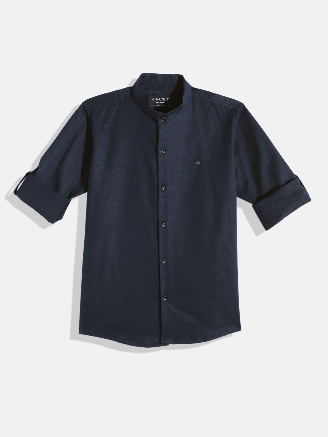 

CHARCHIT Boys Comfort Pure Cotton Casual Shirt, Navy blue