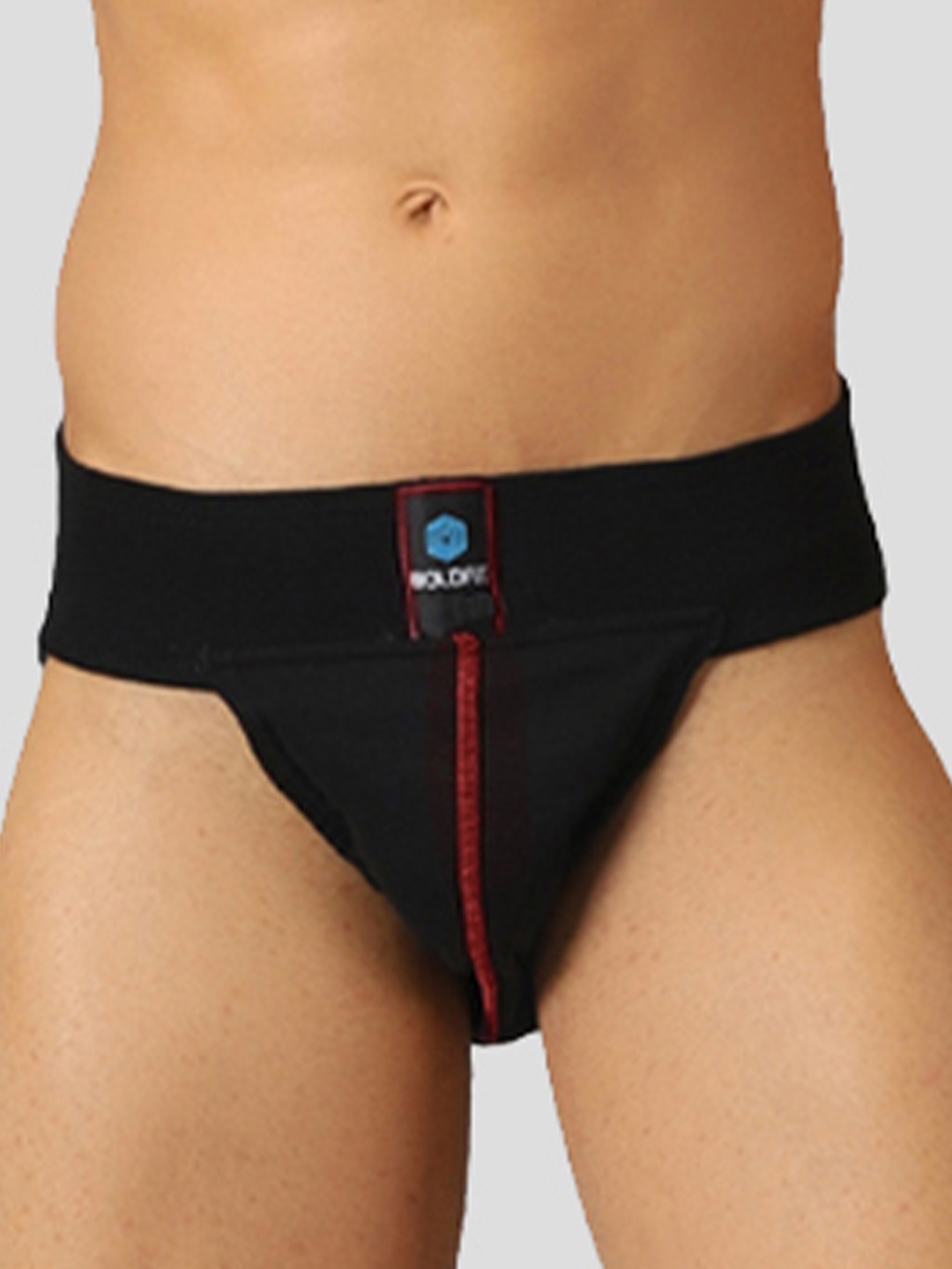 

BOLDFIT Men Mid- Rise Gym Supporter Basic Briefs GYMSUPPORTERBLACKRED-S, Black