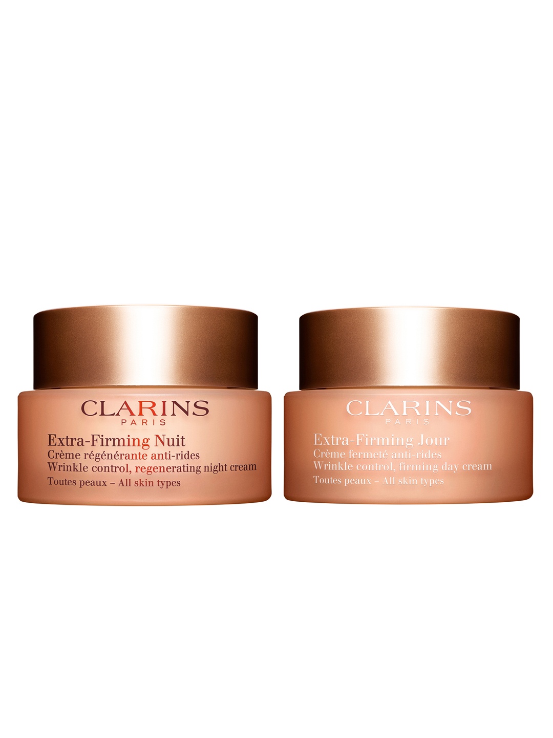 

CLARINS Set of Extra Firming Night & Day Comfort Cream - 50 ml each, Peach