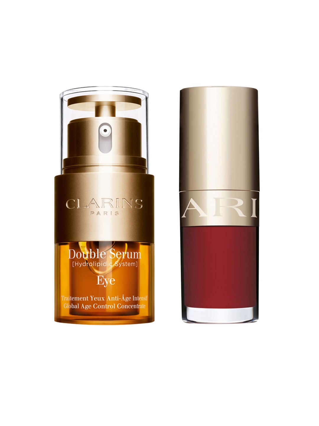 

CLARINS Set of Double Serum Eye Treatment - 20 ml & Lip Comfort Oil - 7 ml, Yellow