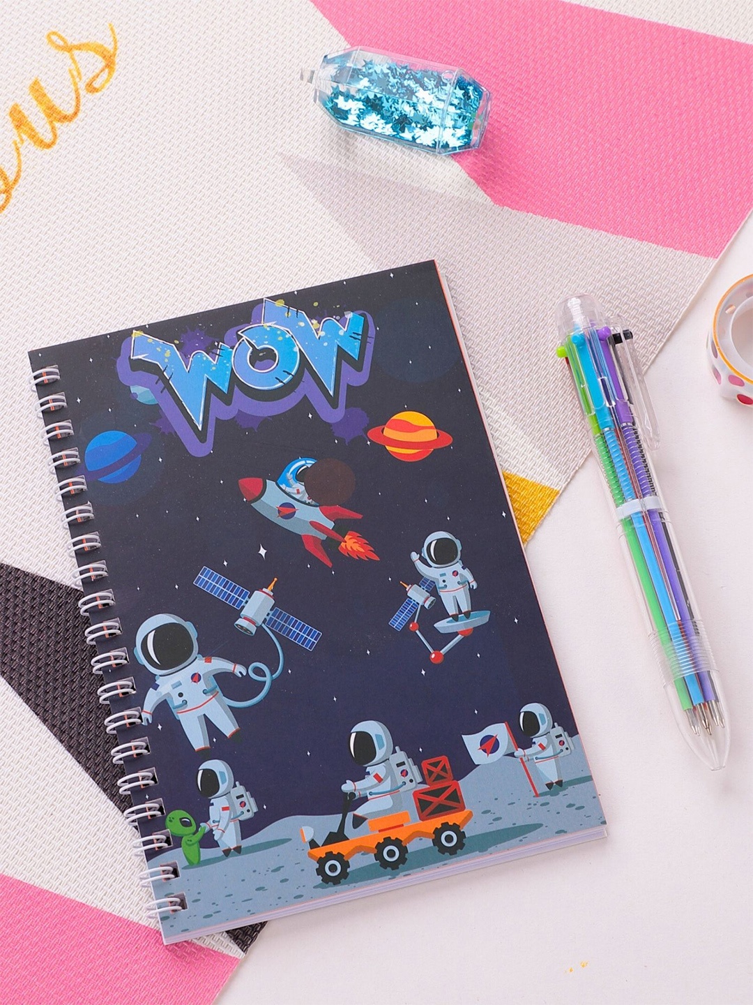 

Tinker Squad Kids Space Diary Notebook With Multicolor Pen Box Stationery Gift Set, Blue