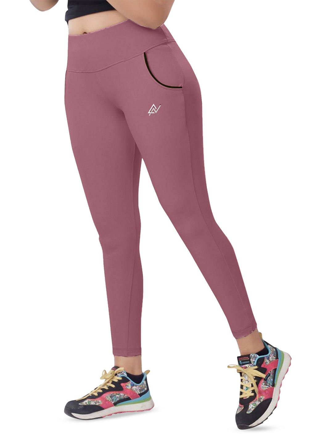 

NEXSUS Women Mid-Rise Ankle Length Tights, Pink