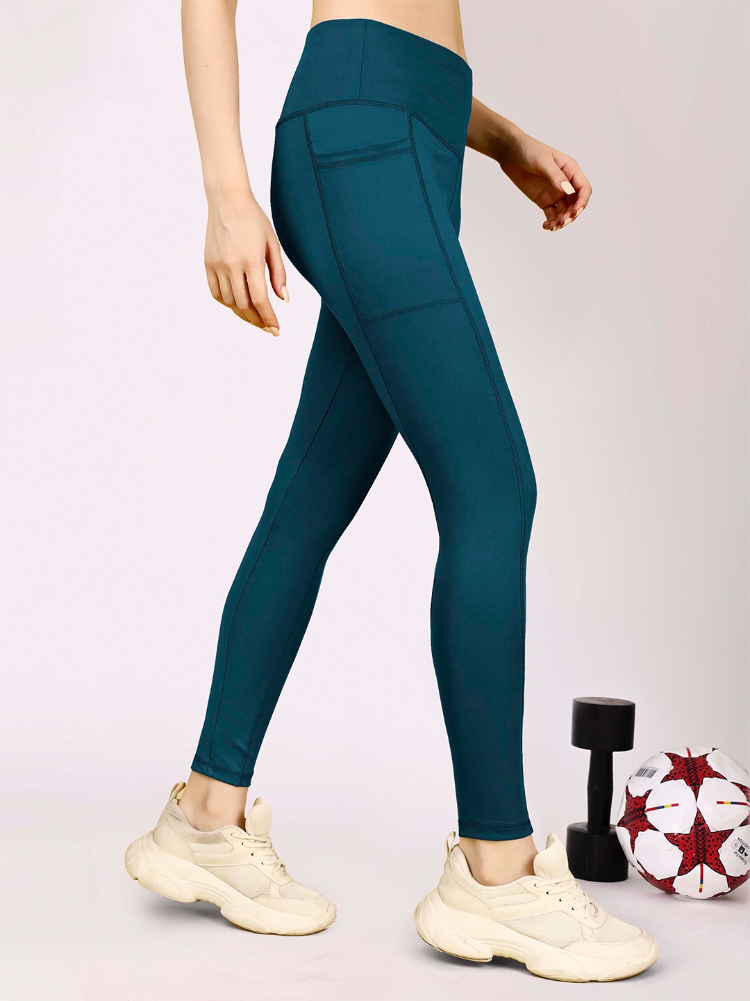 

NEXSUS Women High Waist Ankle Length Gym Tights, Green