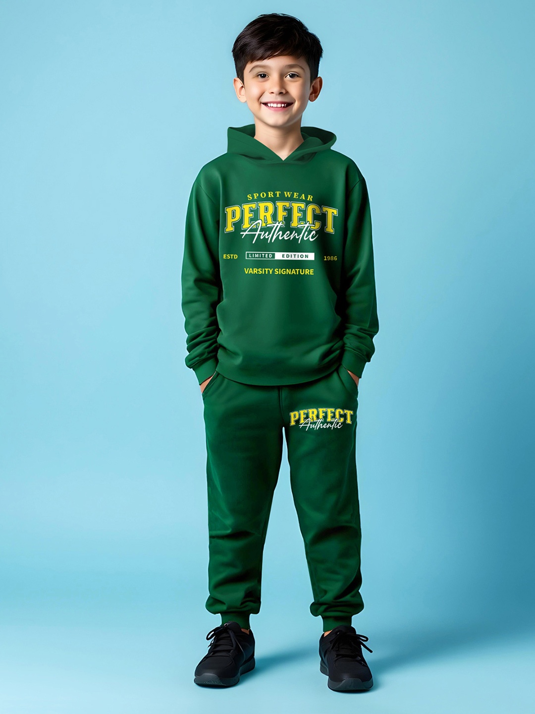 

YK X Trampoline Kids Printed T-shirt & Joggers, Green