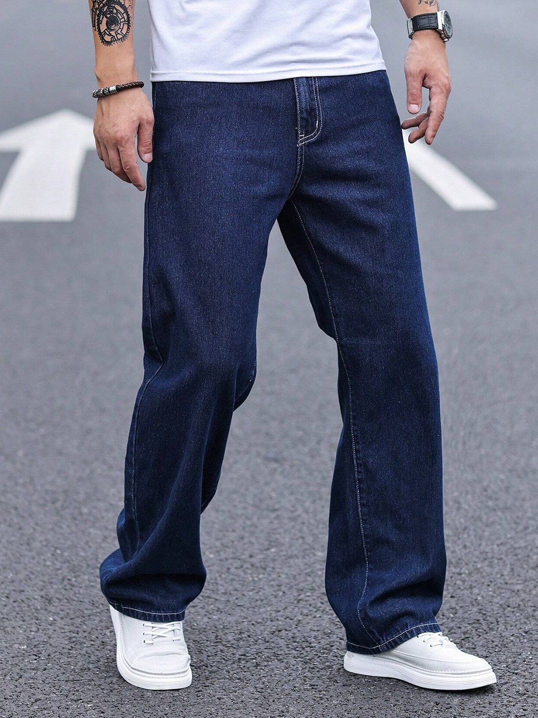 

DENIMLOOK Men Relaxed Fit Stretchable Jeans, Blue