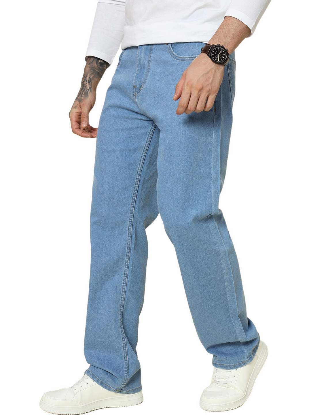

DENIMLOOK Men Relaxed Fit Stretchable Jeans, Blue