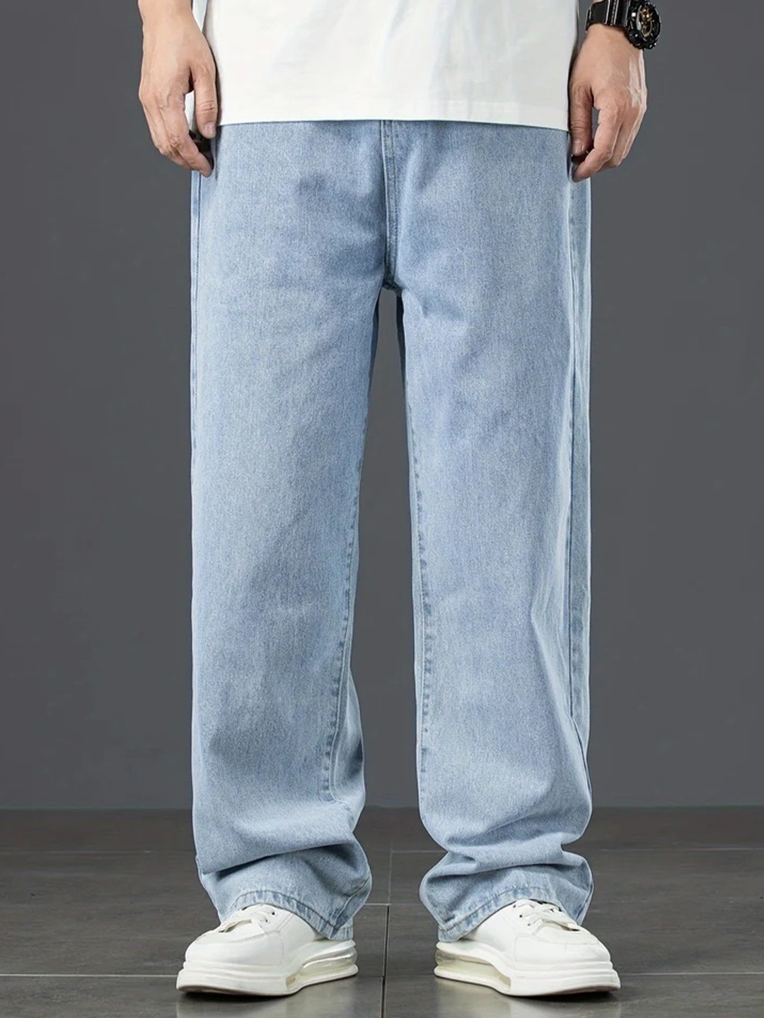 

DENIMLOOK Men Mid-Rise Straight Fit Stretchable Jeans, Blue