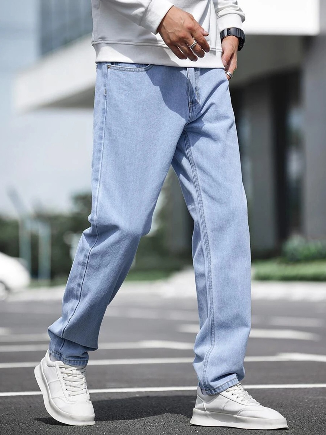 

DENIMLOOK Men Relaxed Fit Stretchable Jeans, Blue
