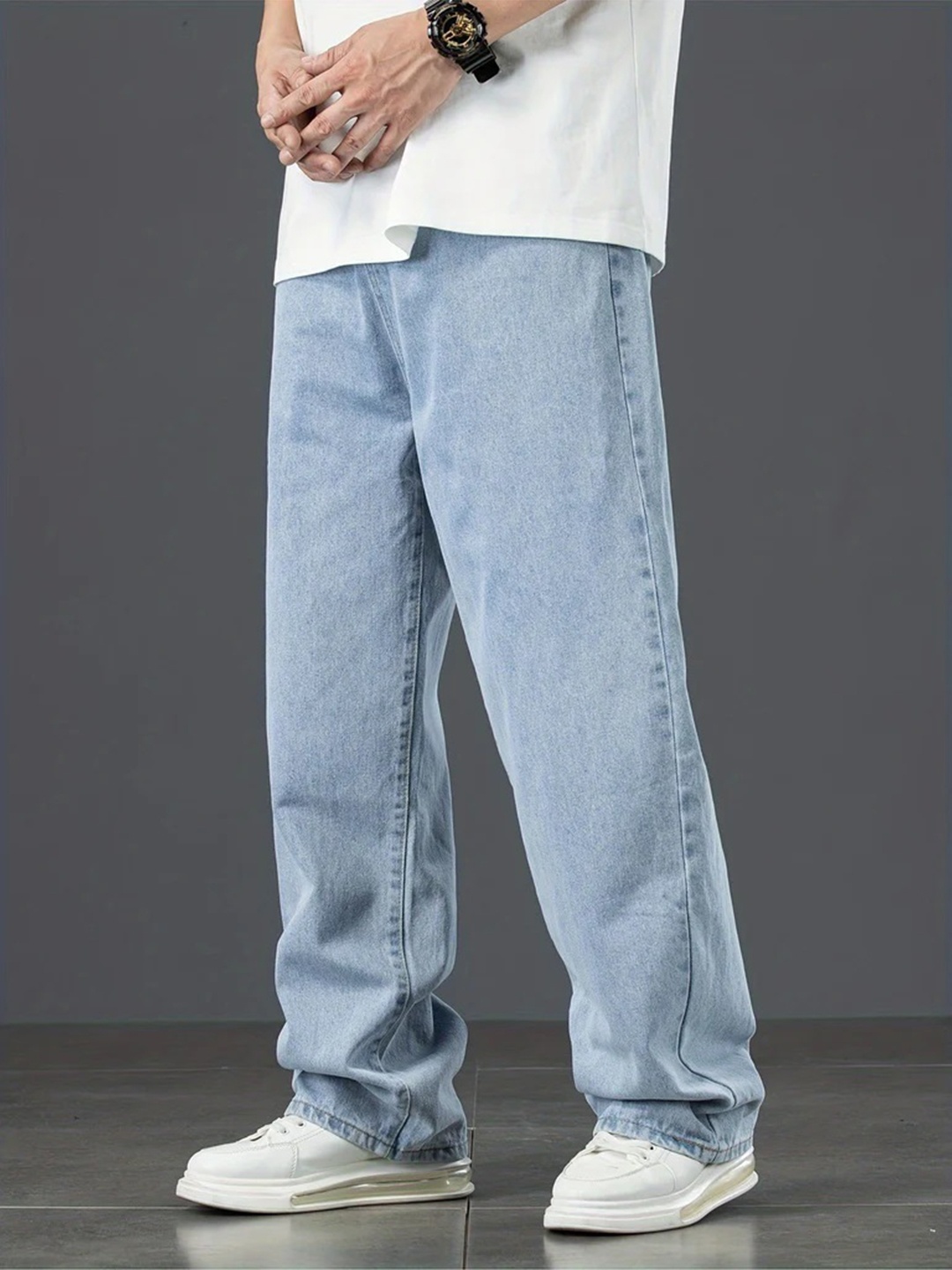 

DENIMLOOK Men Relaxed Fit Stretchable Jeans, Blue