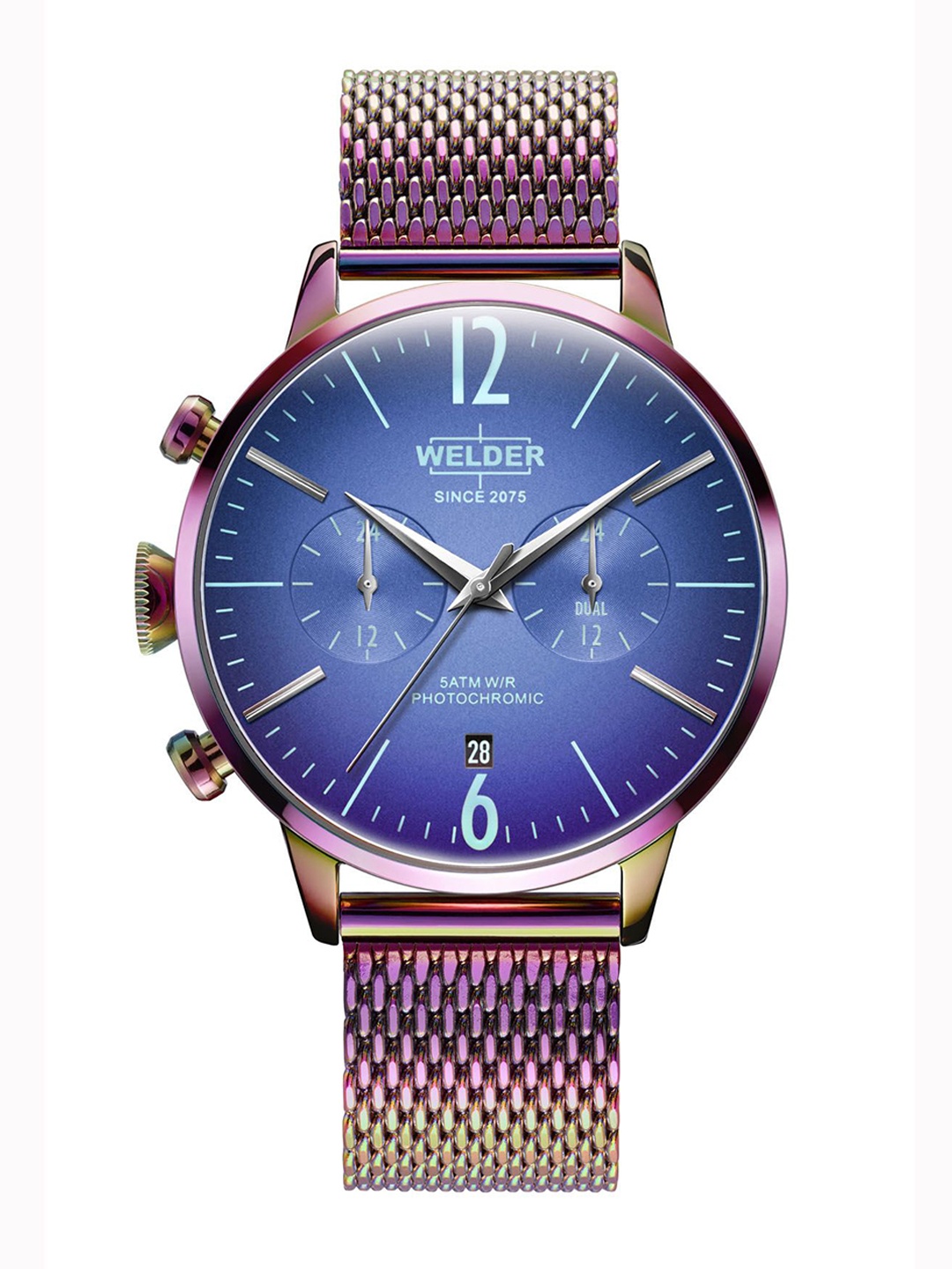 

WELDER Men Brass Dial & Stainless Steel Straps Analogue Multi Function Watch WWRC819, Blue