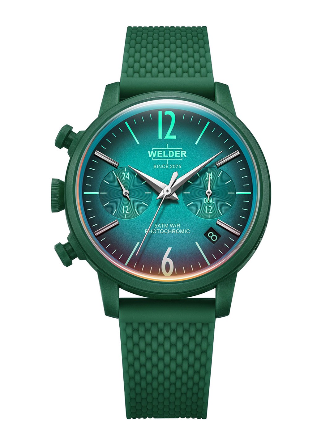

WELDER Women Brass Dial & Leather Straps Analogue Multi Function Watch WWRP601, Green