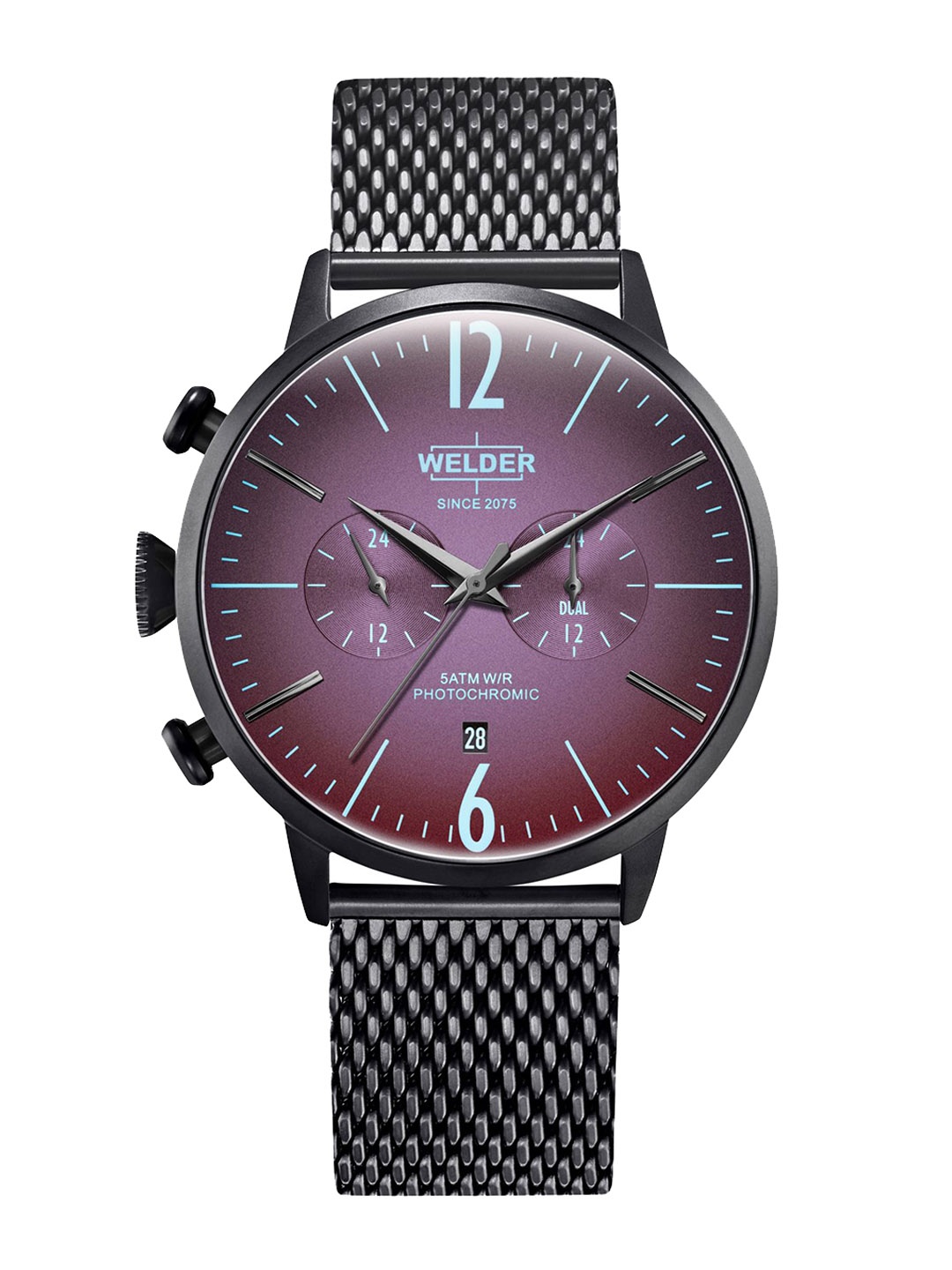 

WELDER Men Brass Dial & Bracelet Style Straps Analogue Multi Function Watch WWRC1037, Purple