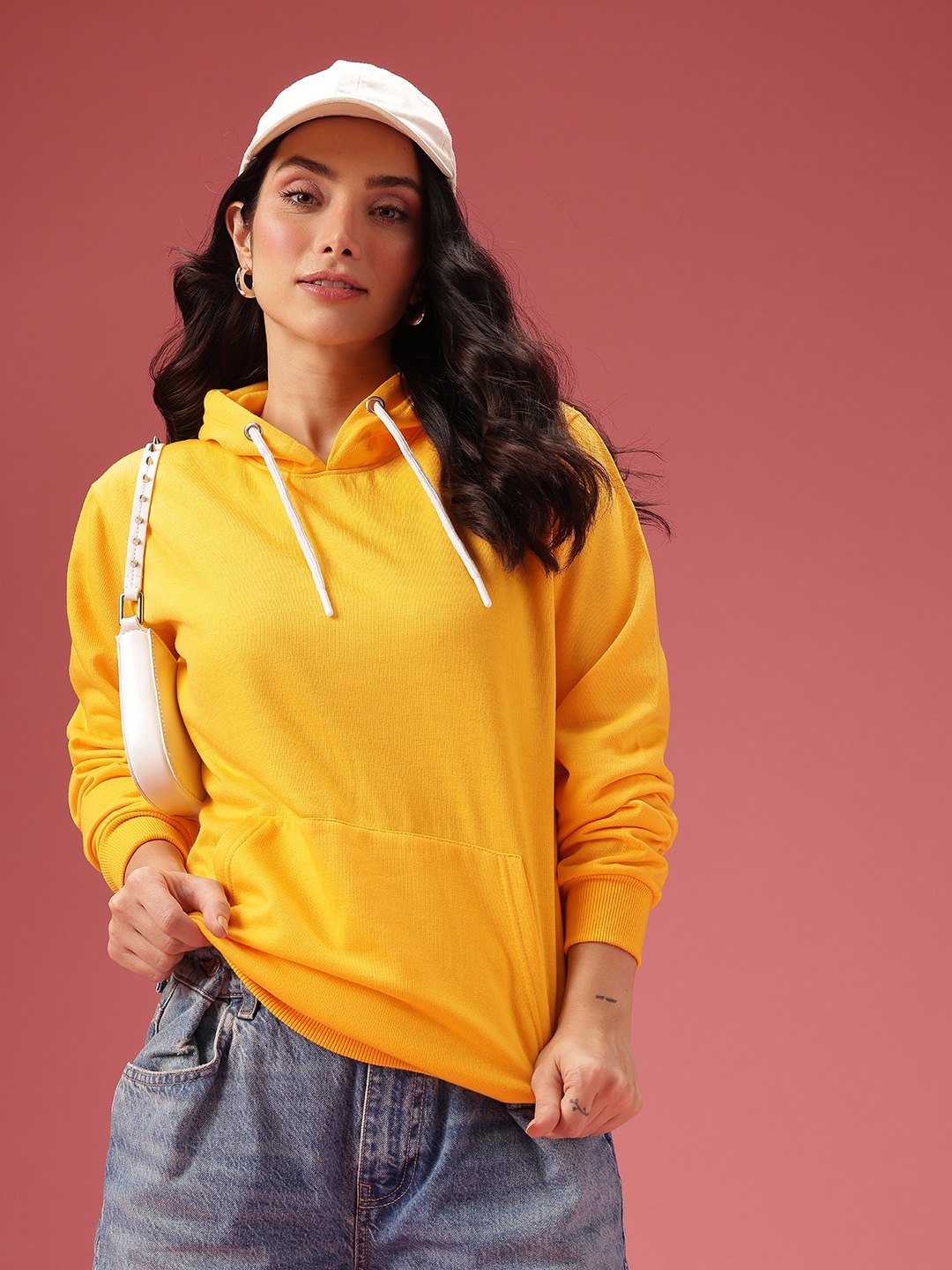 

DressBerry Solid Hooded Sweatshirt, Yellow