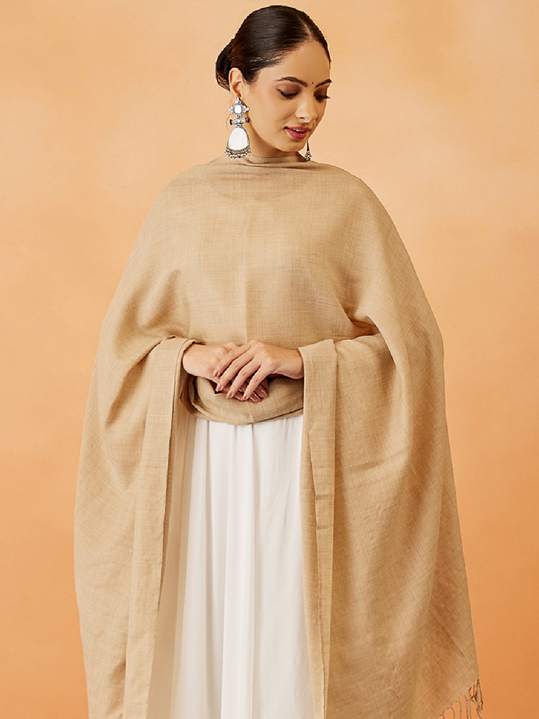

Pashmoda Women Wool Stole, Beige