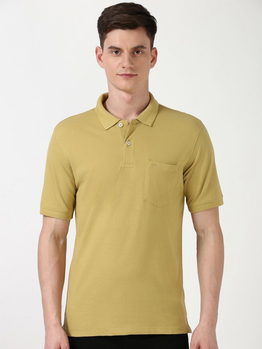 

Peter England Men Polo Collar Pockets T-shirt, Khaki