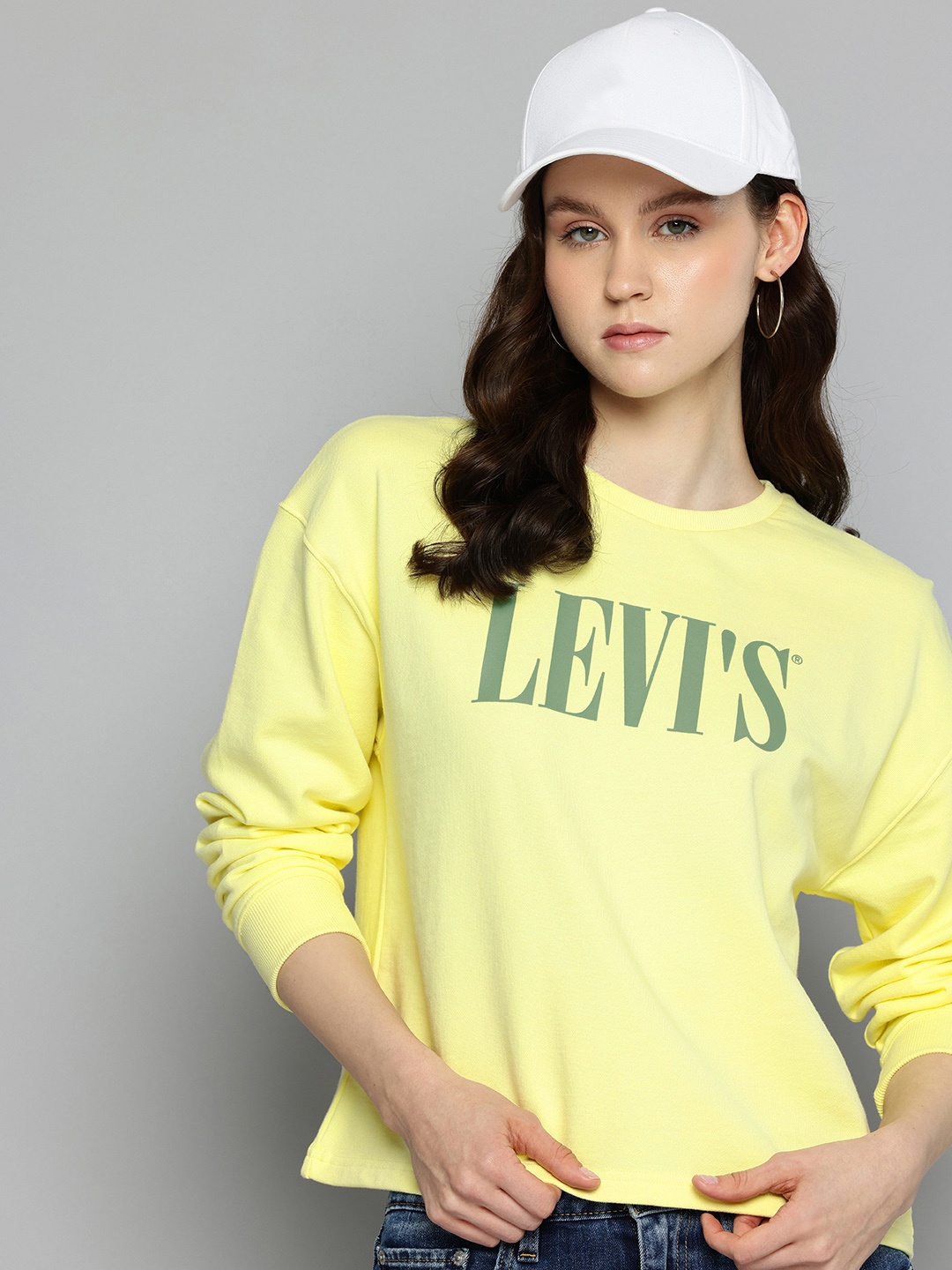 

Levis Brand Logo Printed Pure Cotton Sweatshirt, Yellow