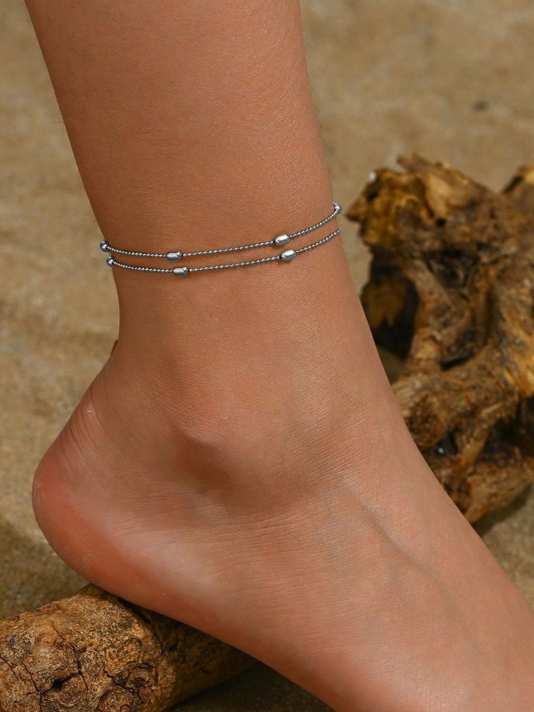 

VAMA Silver Plated Layered Chain Ankle Anklet Bracelet Jewellery Anklets