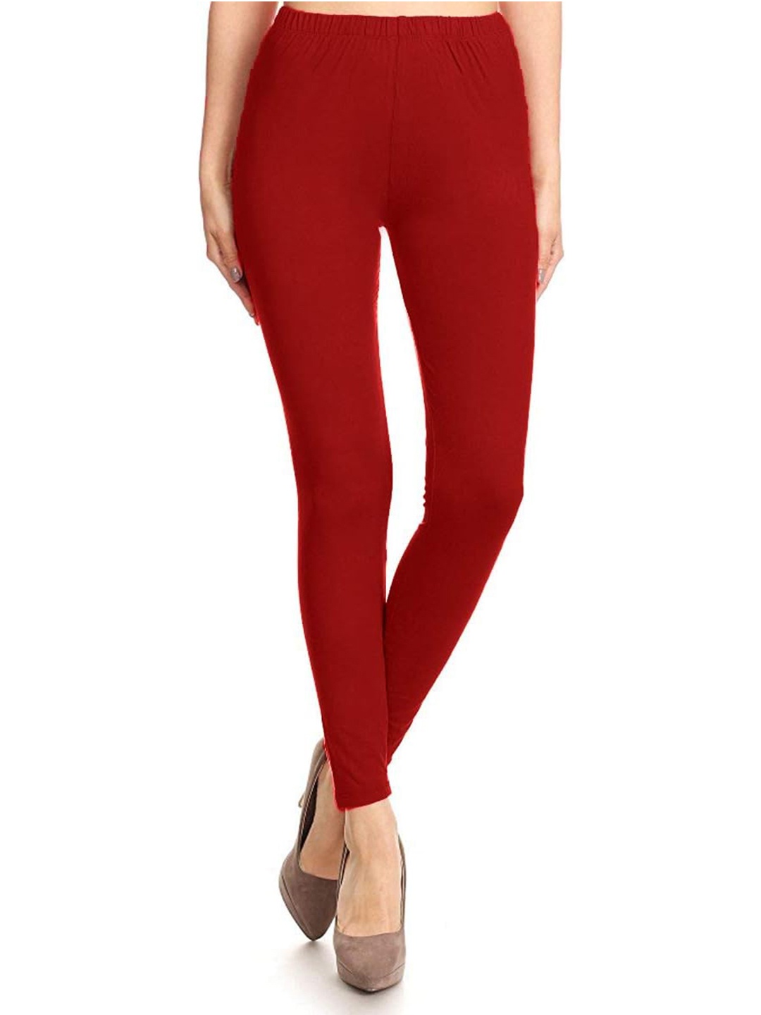 

Jaanvi Women Slim Fit Ankle-Length Leggings, Red