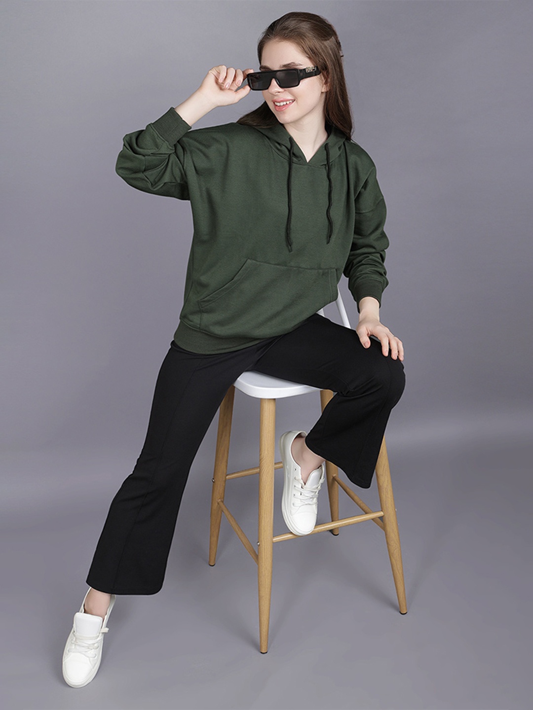 

Wear Your Opinion Women Hooded Pullover Sweatshirt, Olive