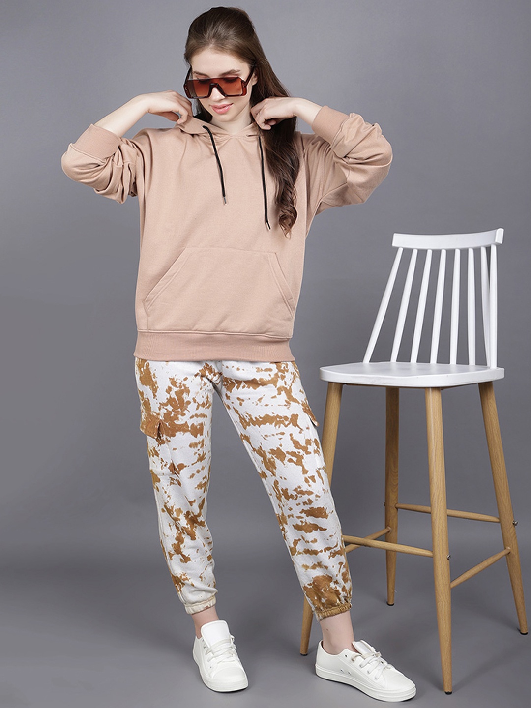 

Wear Your Opinion Women Hooded Pullover Sweatshirt, Cream