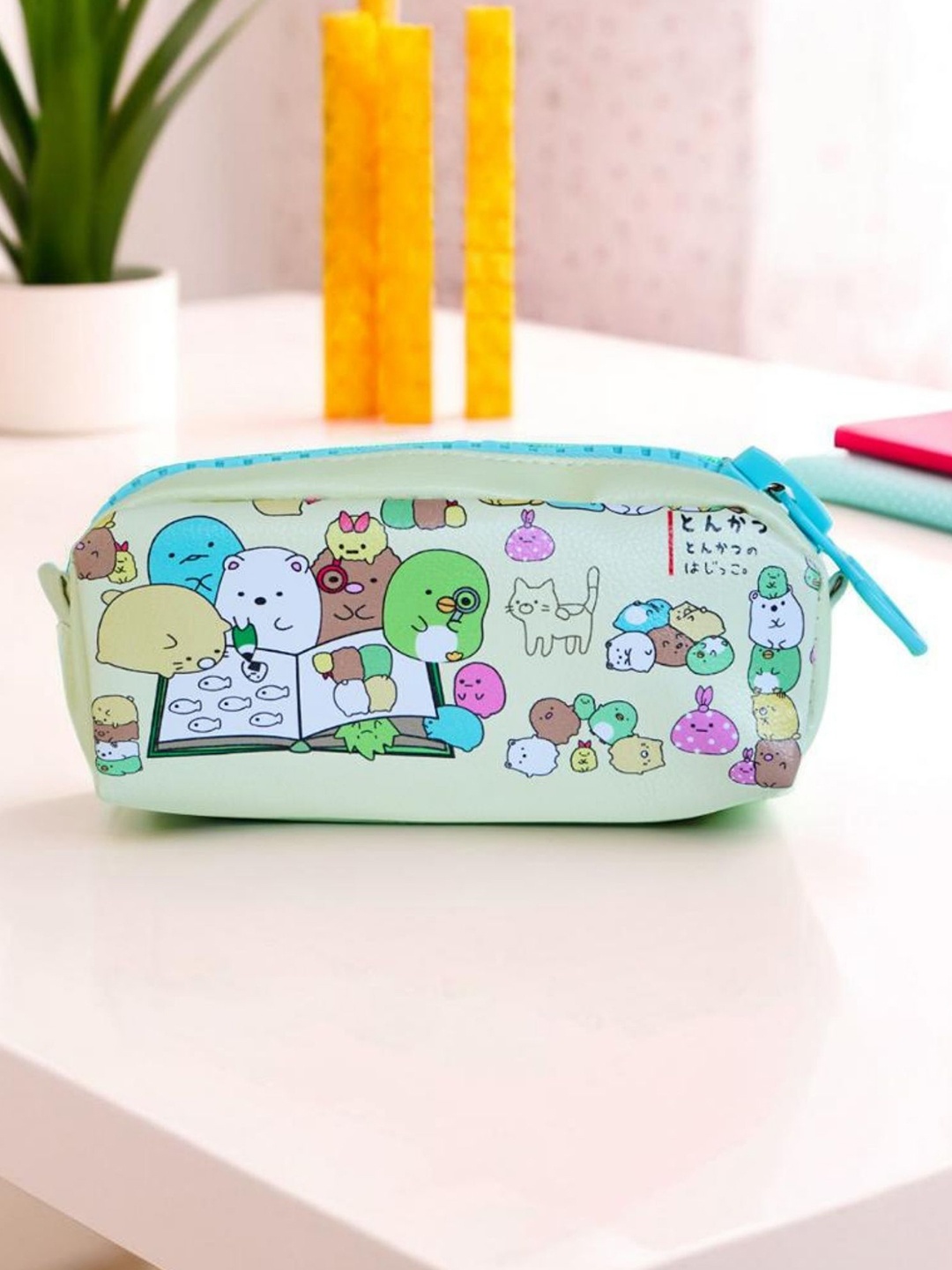 

Tinker Squad Kids Big Zipper Printed PU Green Pencil Case, Blue