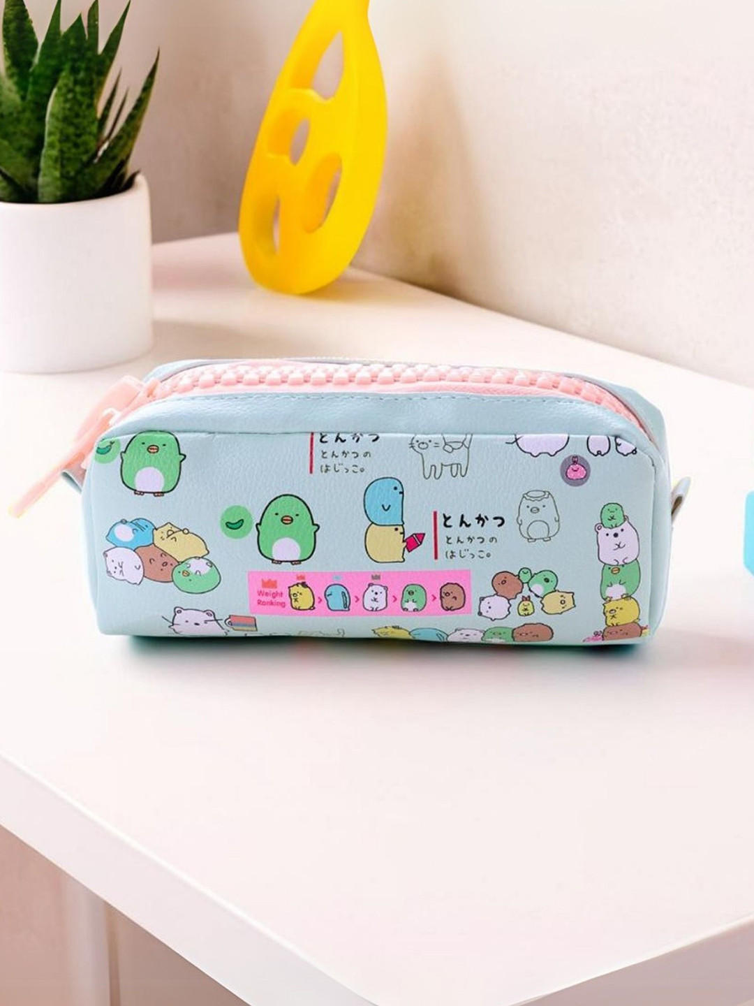 

Tinker Squad Kids Big Zipper Printed PU Blue Pencil