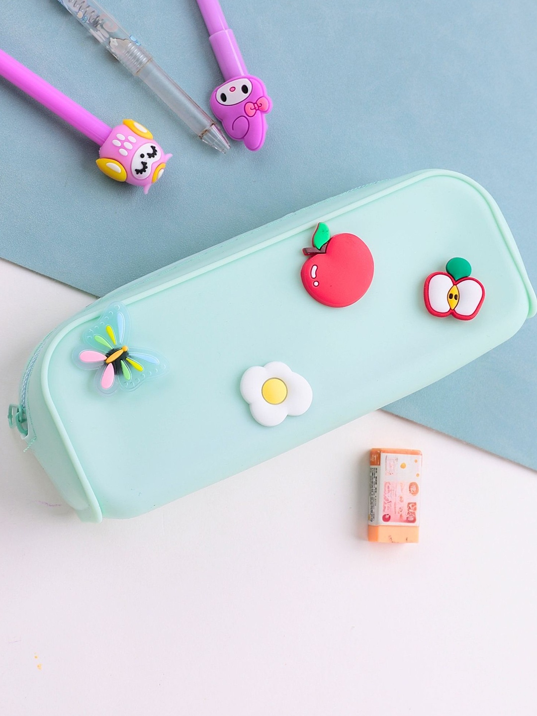 

Tinker Squad Kids Pastel Green Charms Multipurpose Silicone Pencil Case