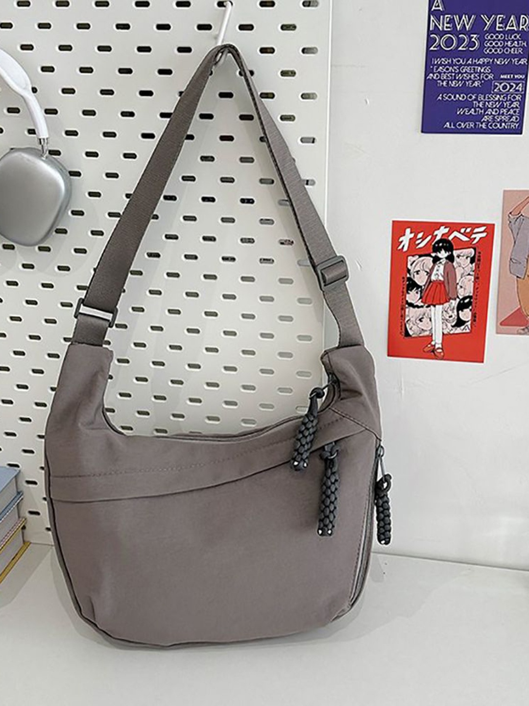 

StyleCast x Revolte Half Moon Hobo Bag, Grey