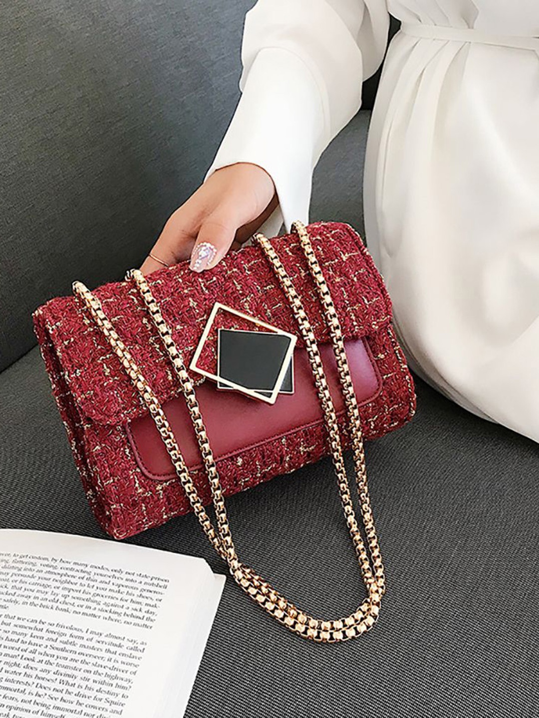 

StyleCast x Revolte PU Swagger Sling Bag, Red