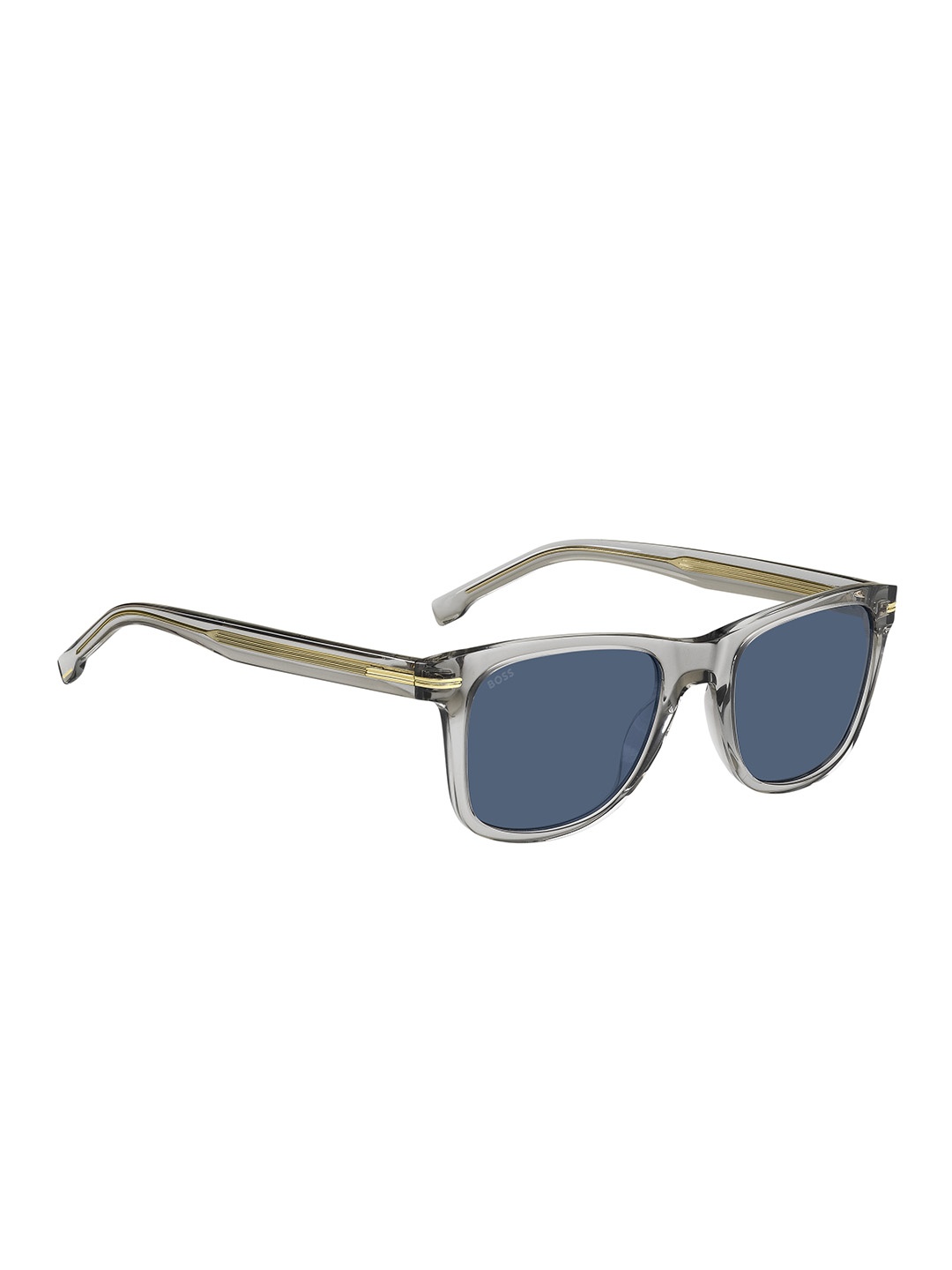 

HUGO Men Rectangle Sunglasses with UV Protected Lens 205975KB752KU, Grey