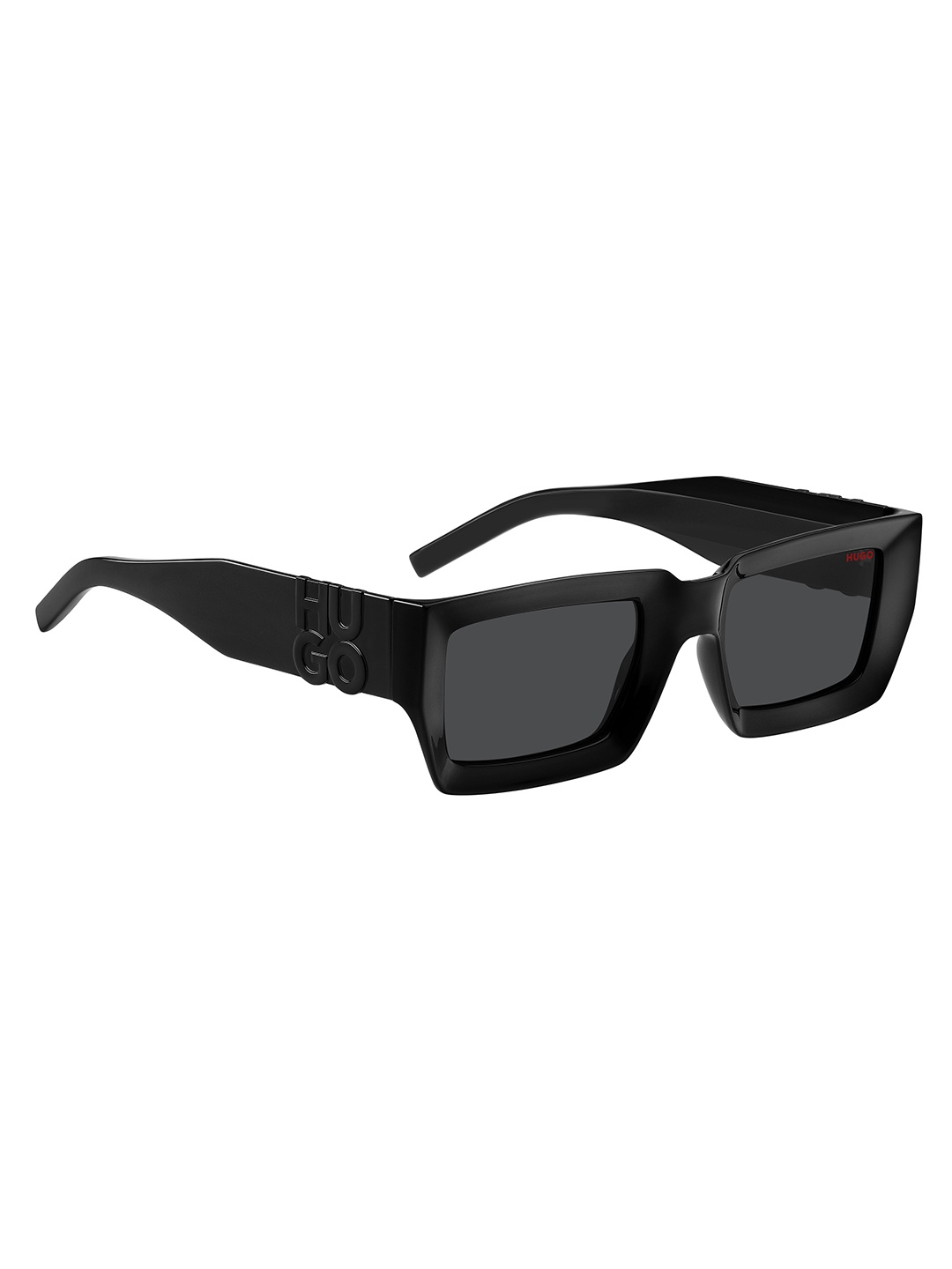 

HUGO Men Rectangle Sunglasses with UV Protected Lens 20744180754IR-BLACK, Grey