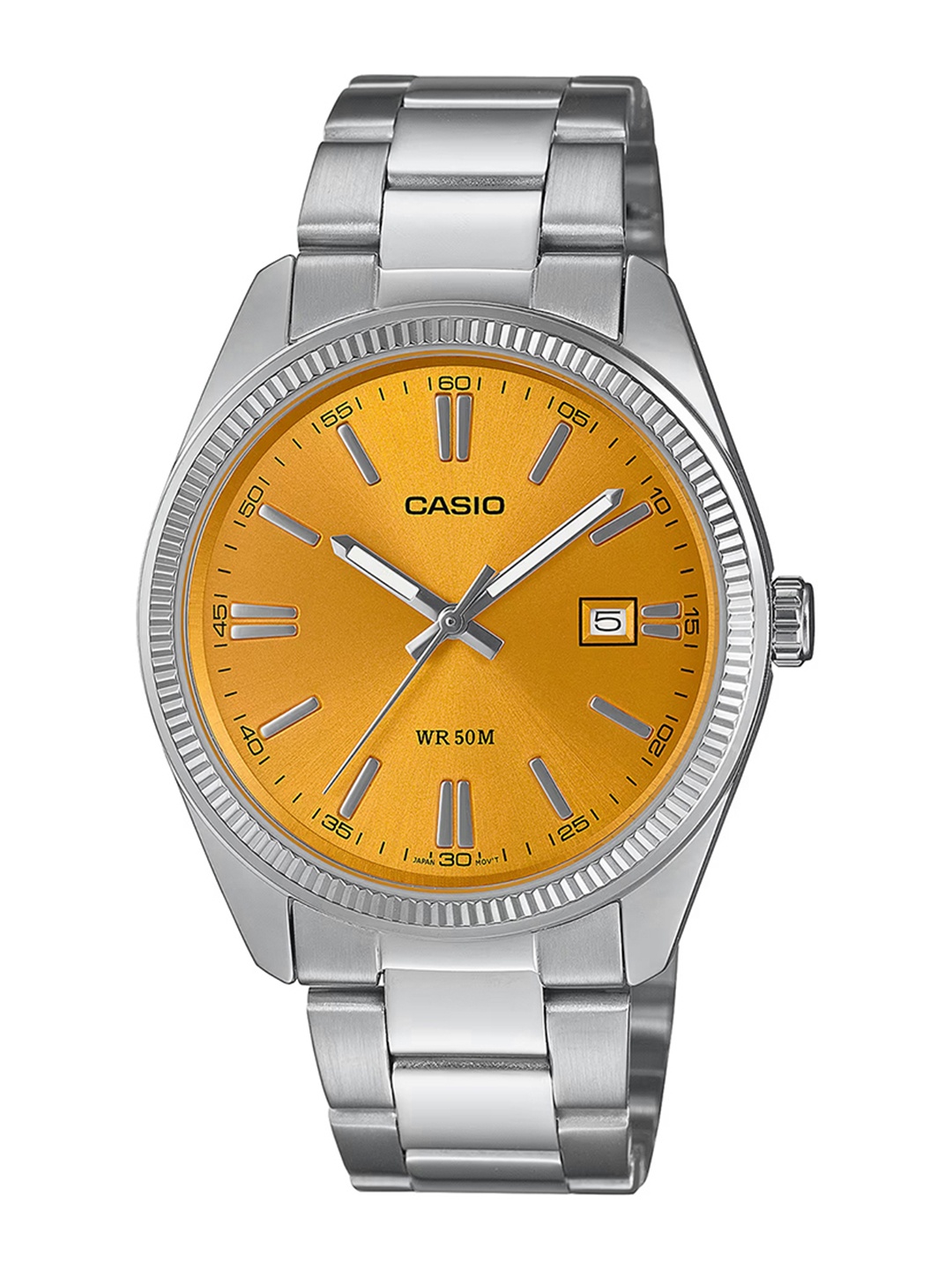 CASIO Men Dial & Stainless Steel Cuff Straps Analogue Watch A2369, Yellow