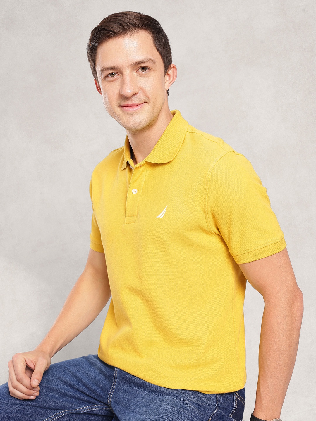 

Nautica Polo Collar Pure Cotton T-shirt, Yellow