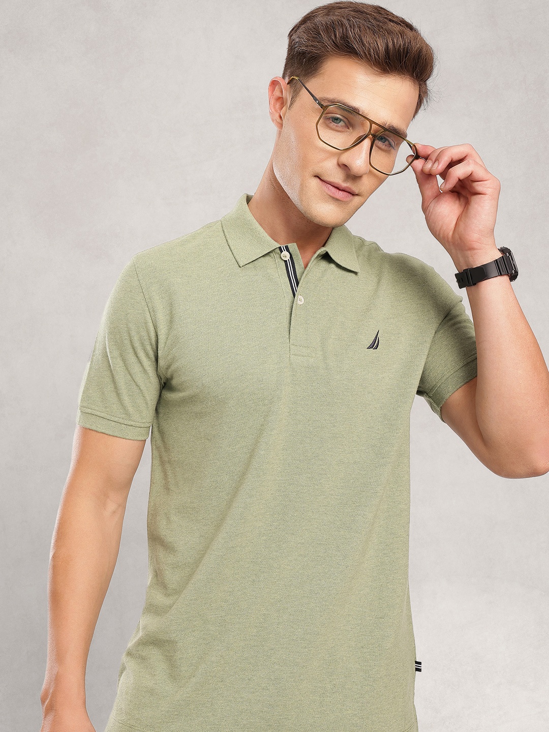 

Nautica Polo Collar Pure Cotton T-shirt, Green