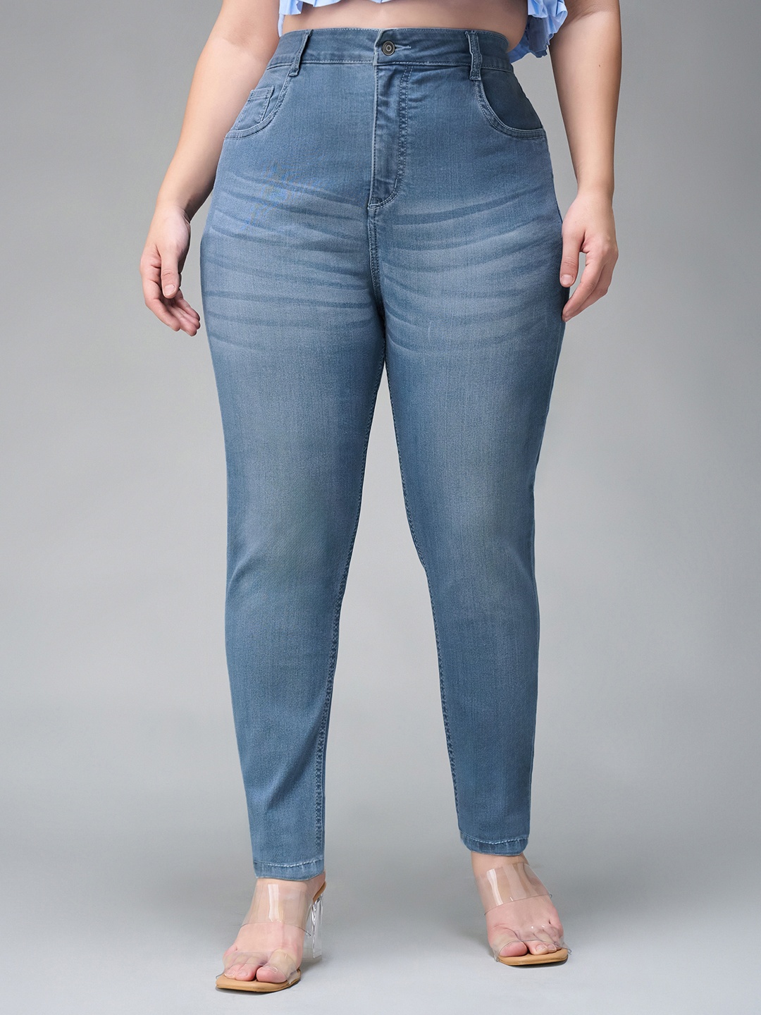 

Miss Chase A+ Women Super Skinny Fit High-Rise Stretchable Jeans, Blue
