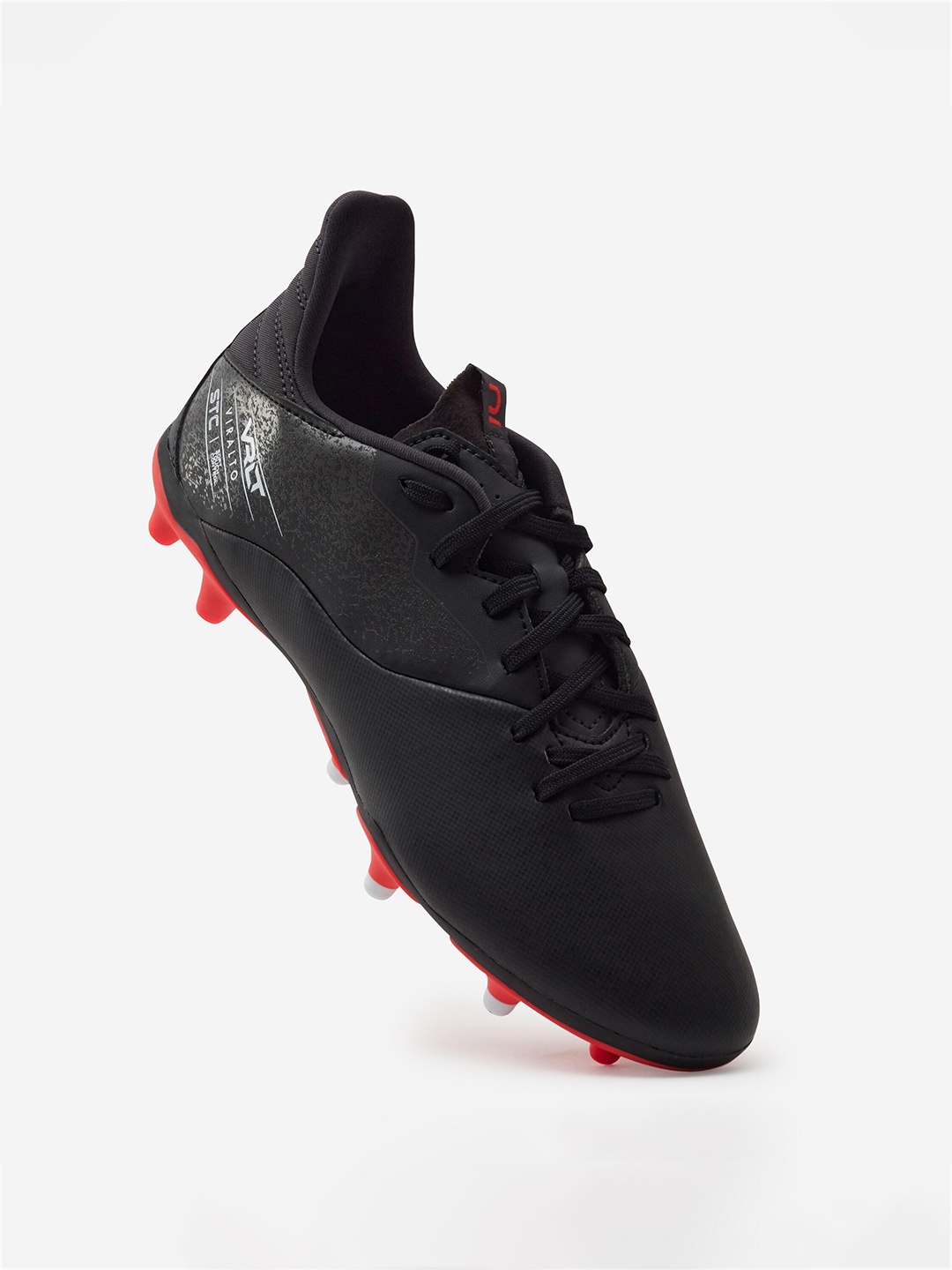 

Kipsta By Decathlon Men Non-Marking Fixed Cleats Lace-Ups Football Sports Shoes, Black