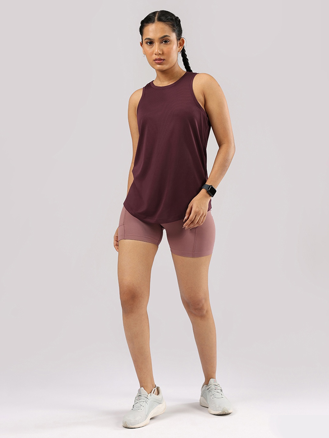 

Blissclub Women Colourblocked Henley Neck Extended Sleeves Pockets T-shirt, Purple