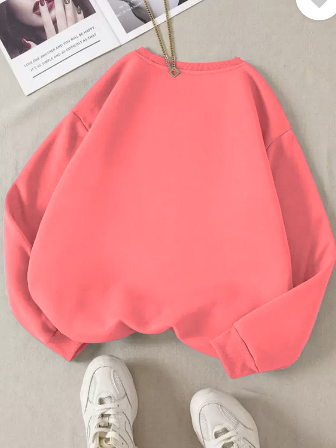 

MACK JONNEY Women Round Neck Pullover Sweatshirt, Pink