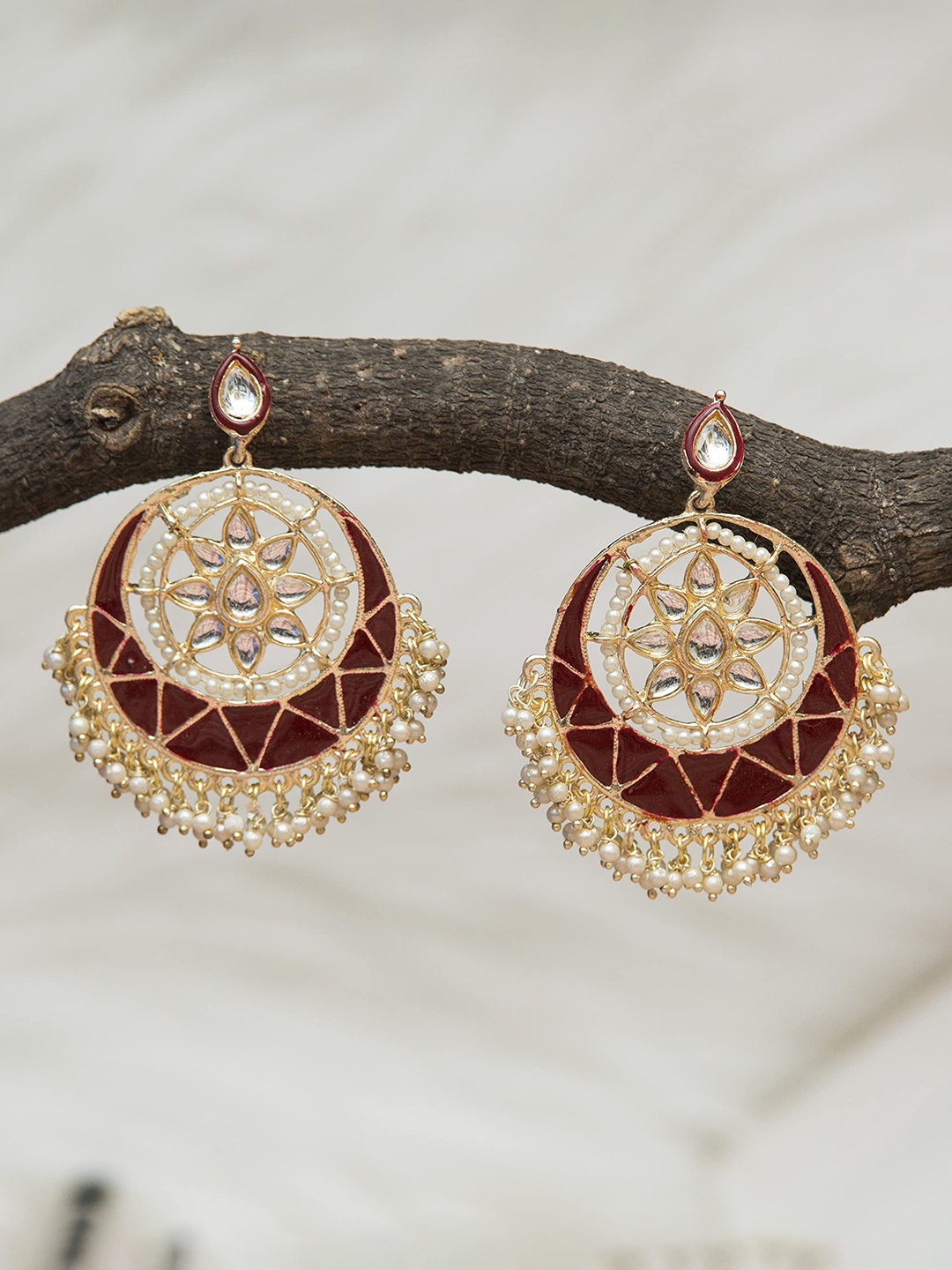 

Styled Diva Contemporary Chandbalis Earrings, Gold