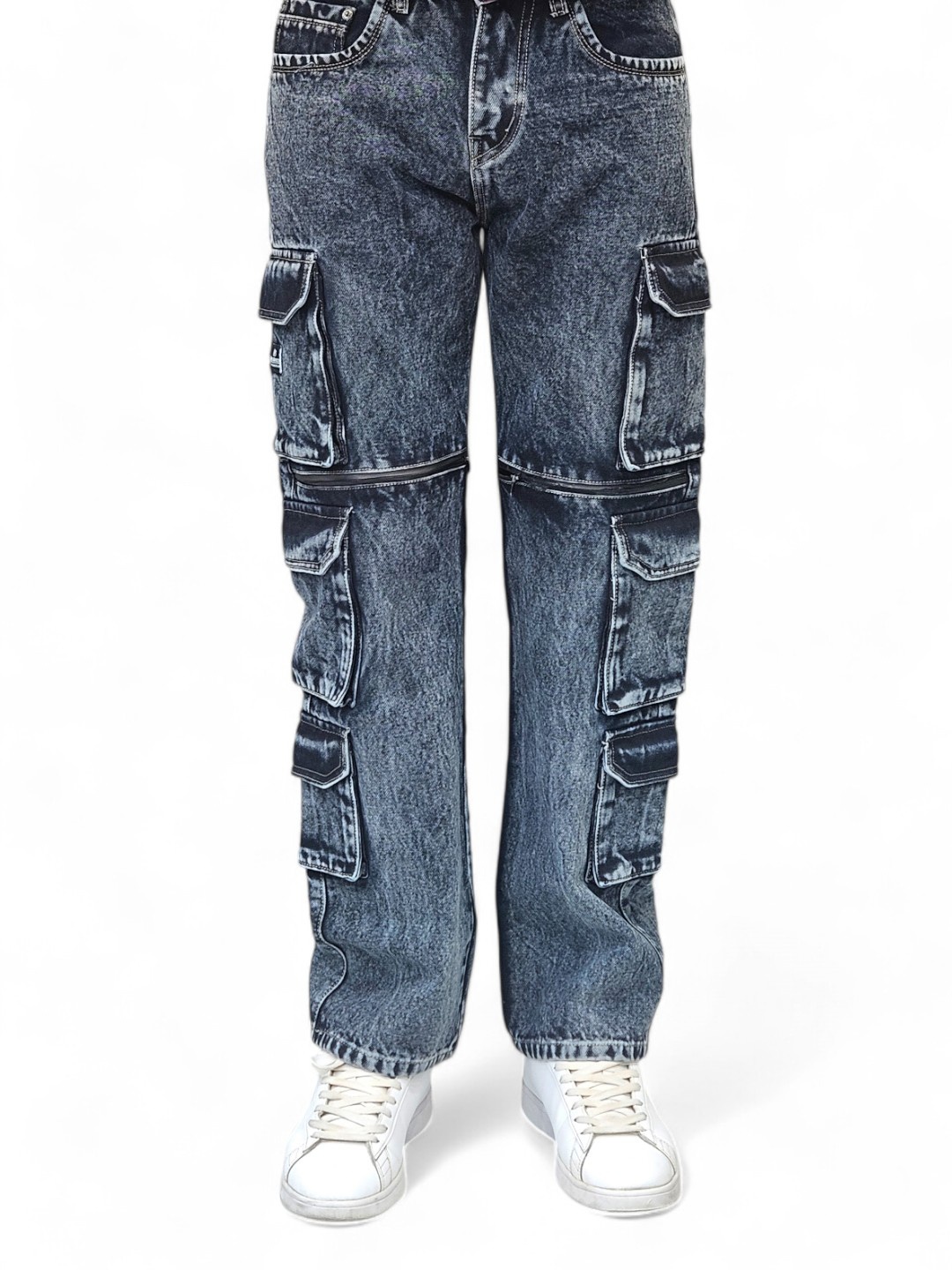 

BOTABOCHI Men Straight Fit Low Distress Heavy Fade Cotton Jeans, Blue