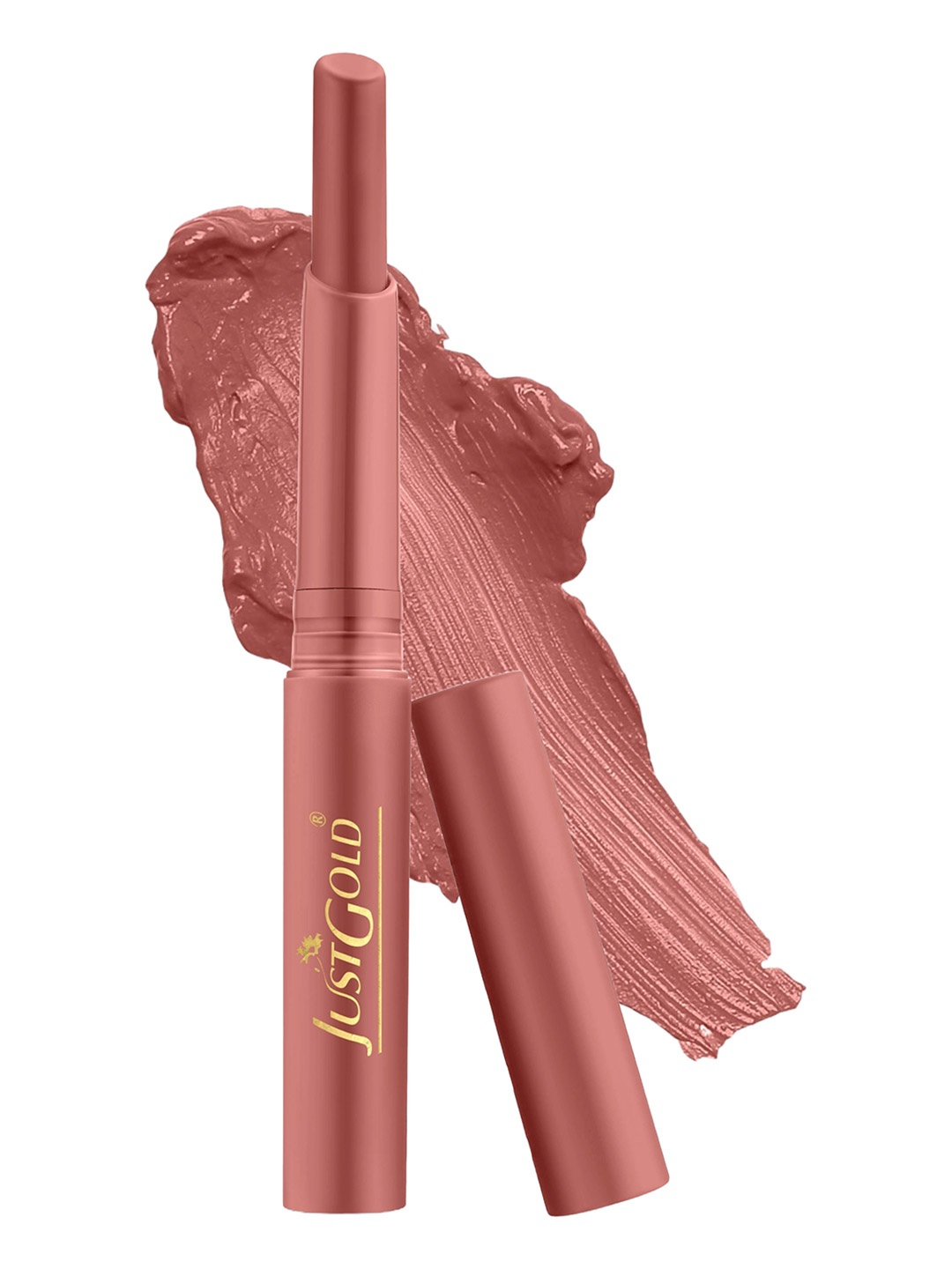 

JUSTGOLD Long Lasting Matte Lipstick With Vitamin E & Aloevera - 4 g - Spice - 30, Peach