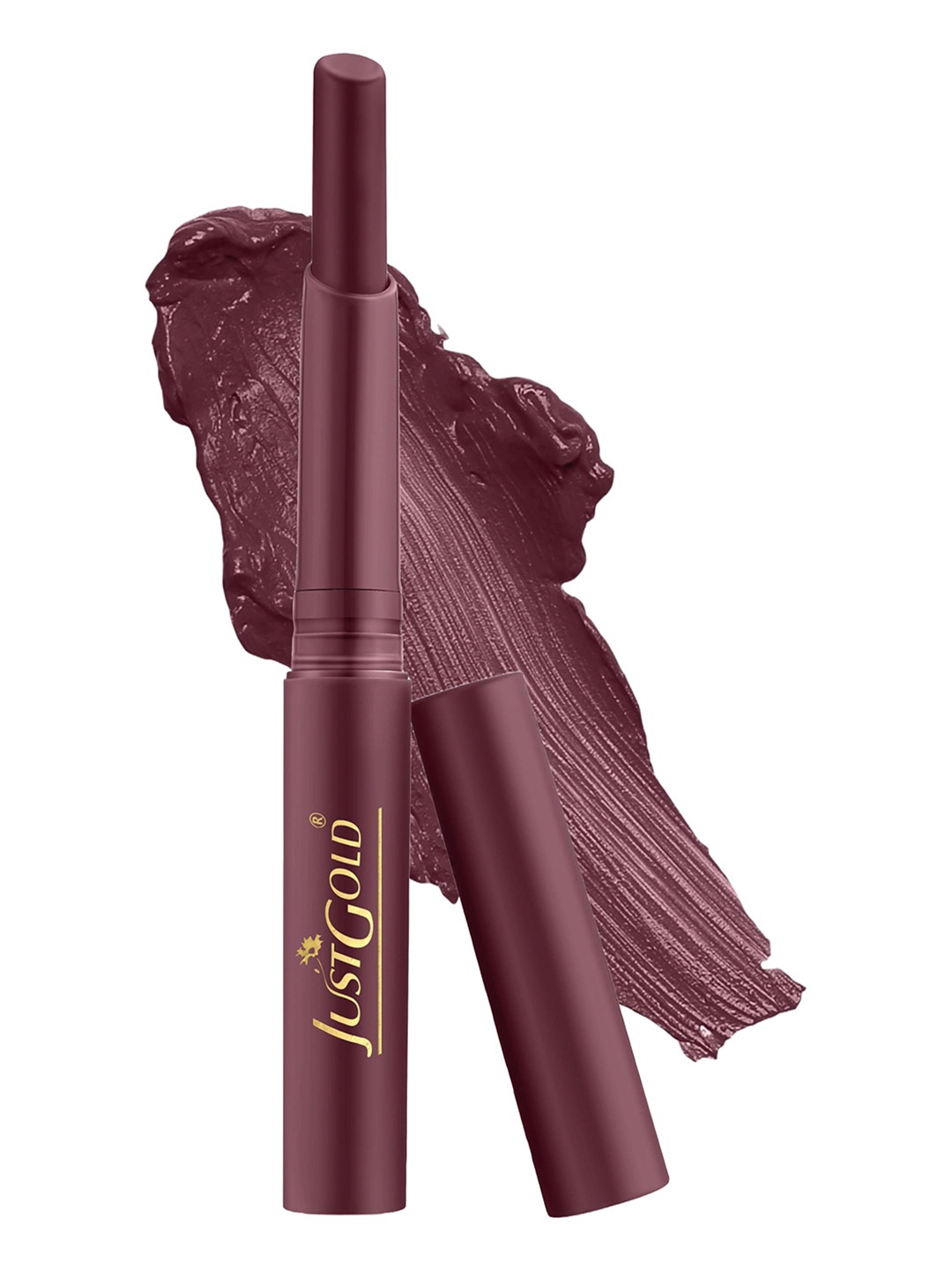 

JUSTGOLD Long Lasting Matte Lipstick With Vitamin E & Aloevera - 4 g - Plump - 27, Burgundy