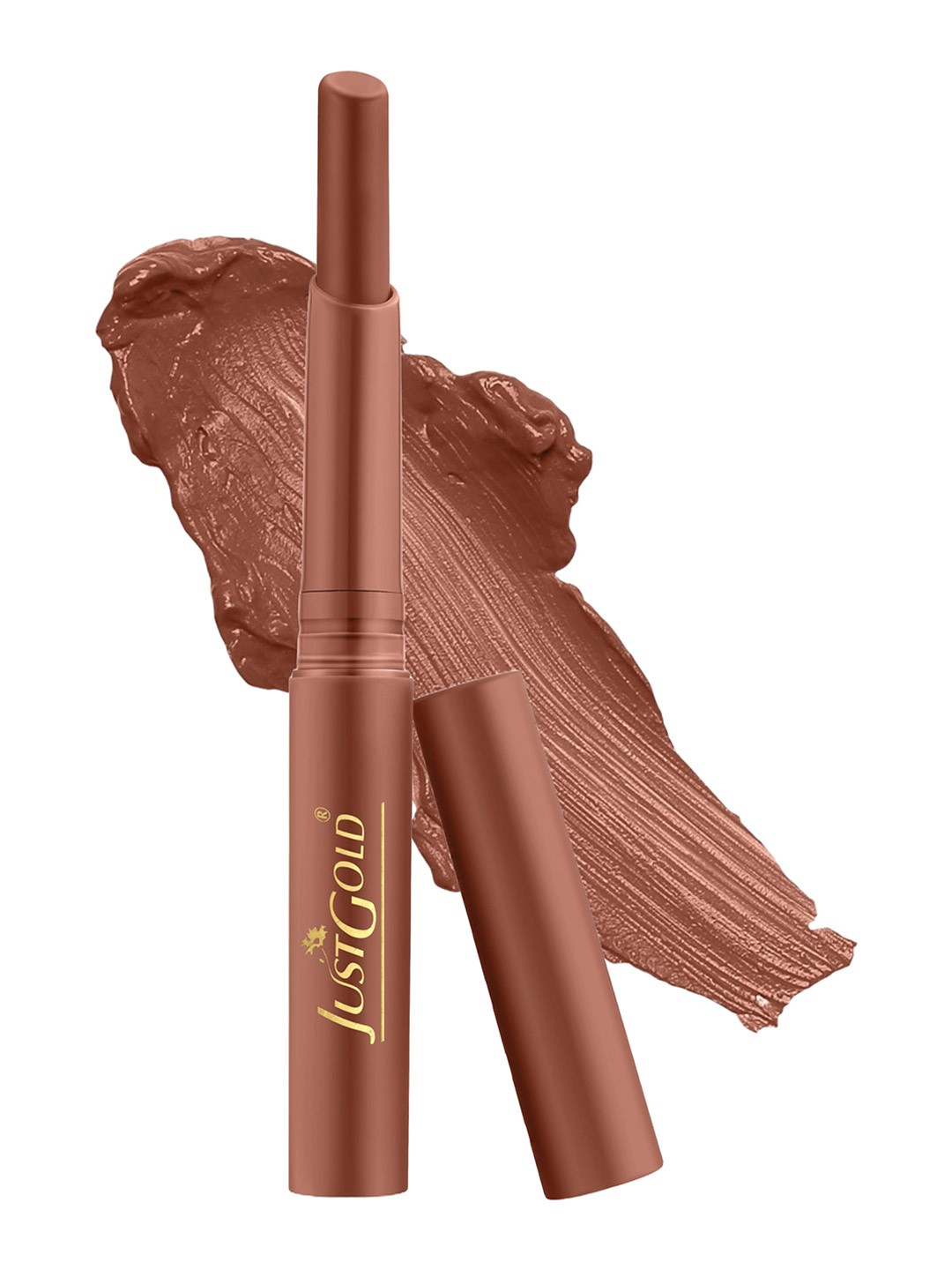 

JUSTGOLD Long Lasting Matte Lipstick With Vitamin E & Aloe Vera - 4 g - Natural Beige 03, Brown
