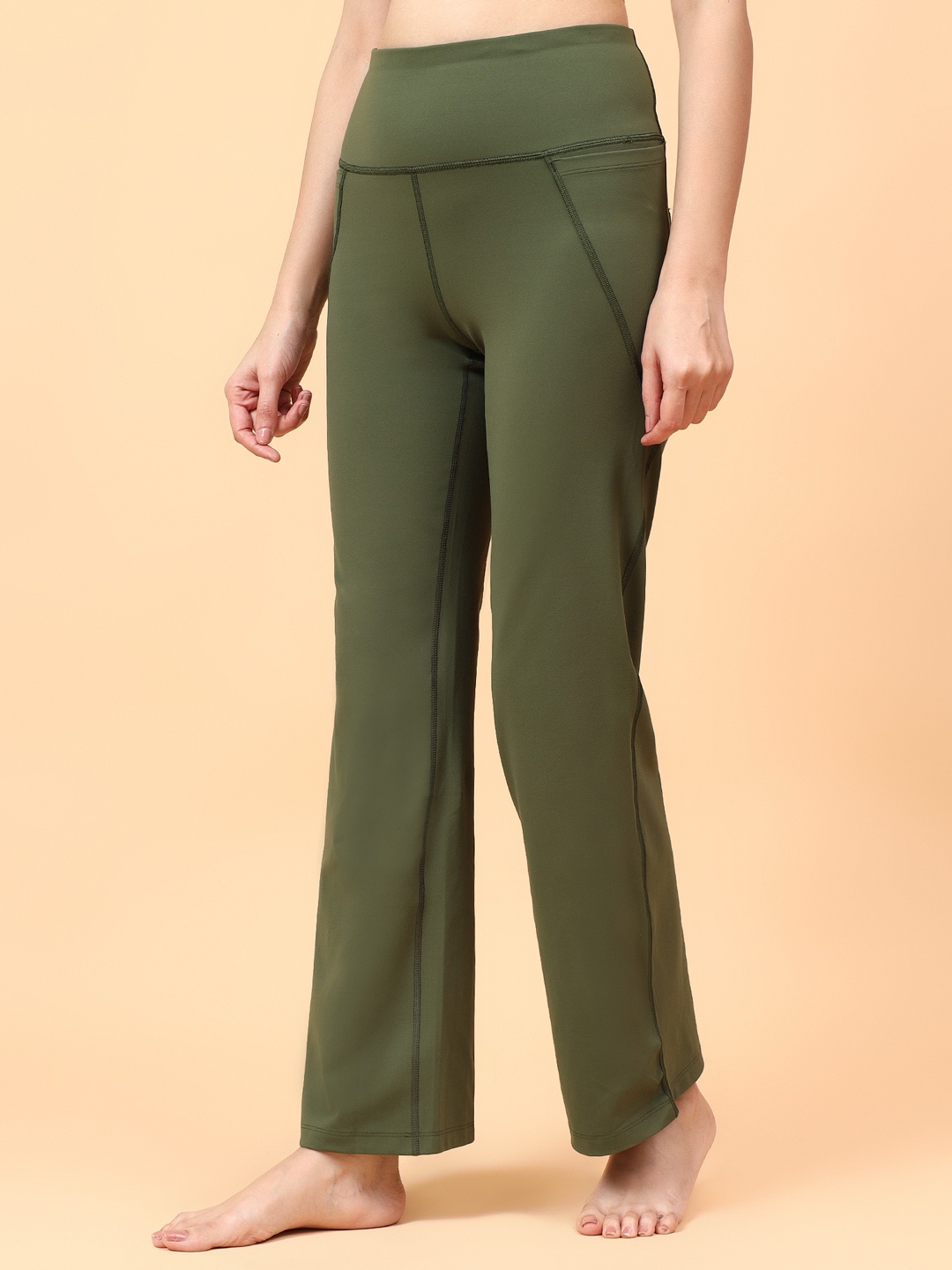 

WiseLife Women Ankle-Length Yoga Tights, Green