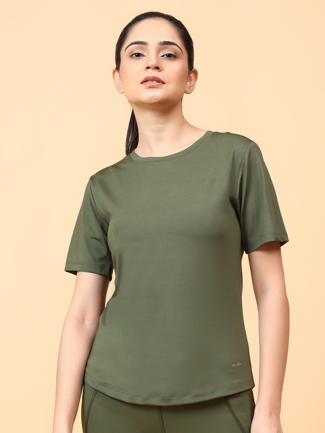 

WiseLife Women Round Neck Short Sleeves Regular Casual Tshirts, Olive